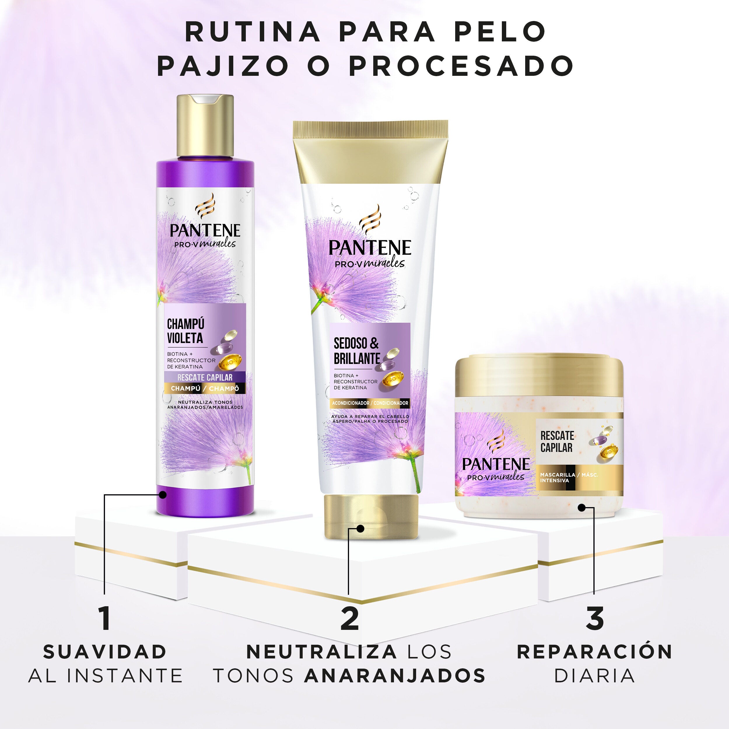 Champú seda violeta Pantene 250ml