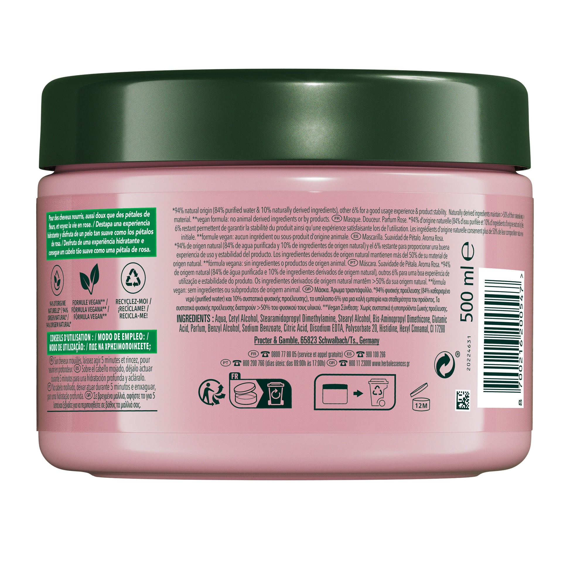 Mascarilla rosa Herbal 500ml