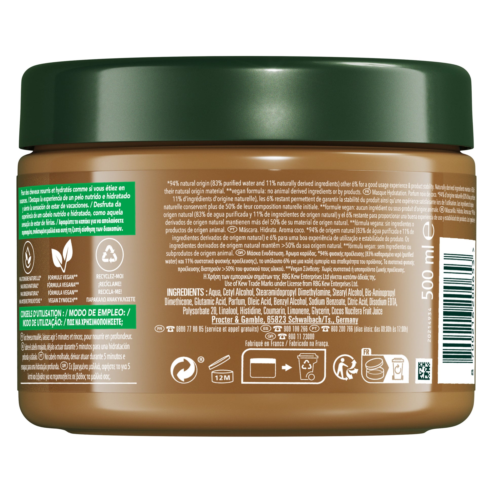 Mascarilla hidratante coco Herbal 500ml