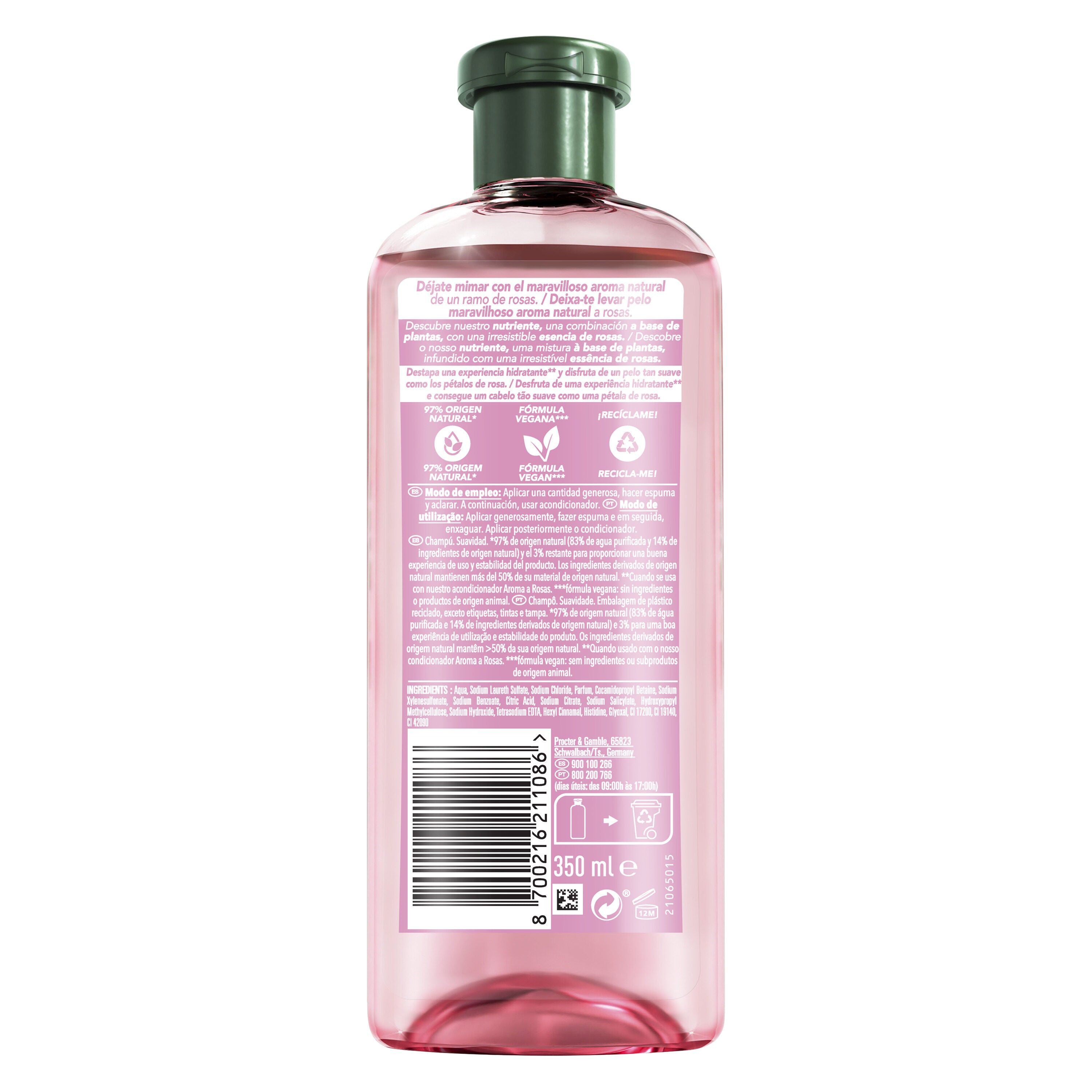 Champú suave aroma a rosas Herbal 350ml