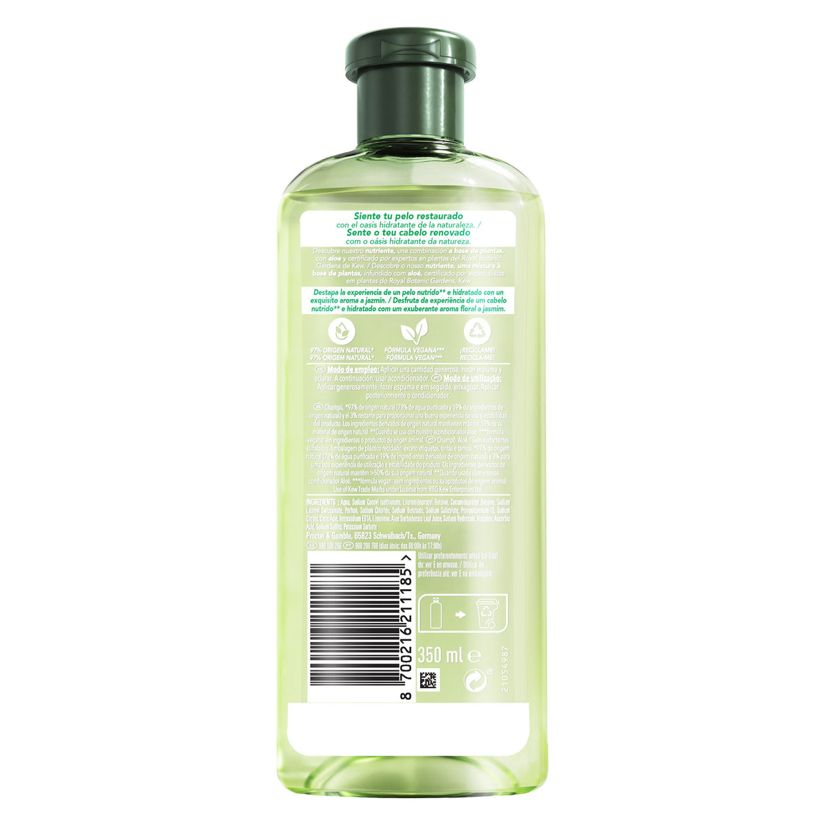 Champú fortificante aloe Herbal 350ml