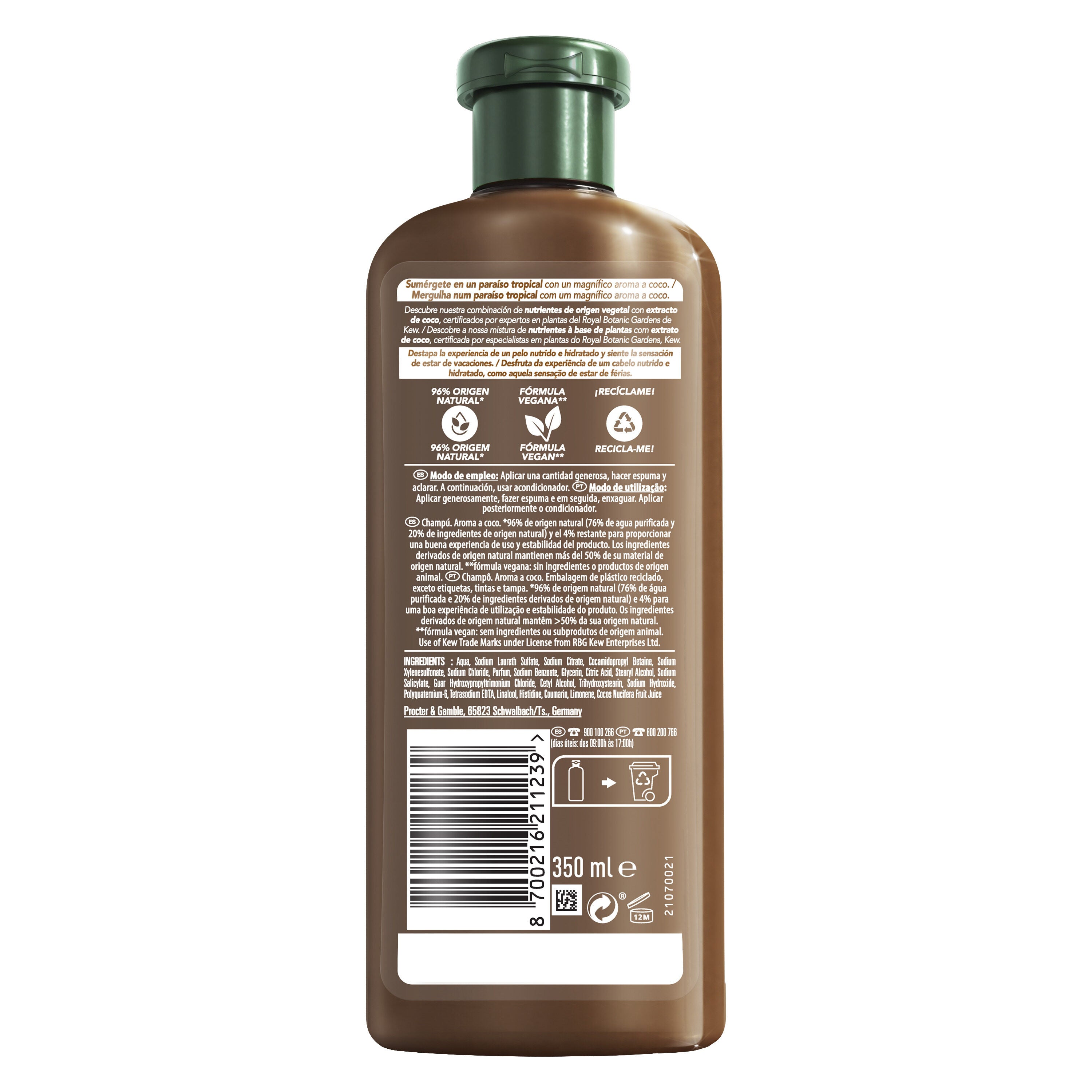 Champú hidratante coco Herbal 350ml