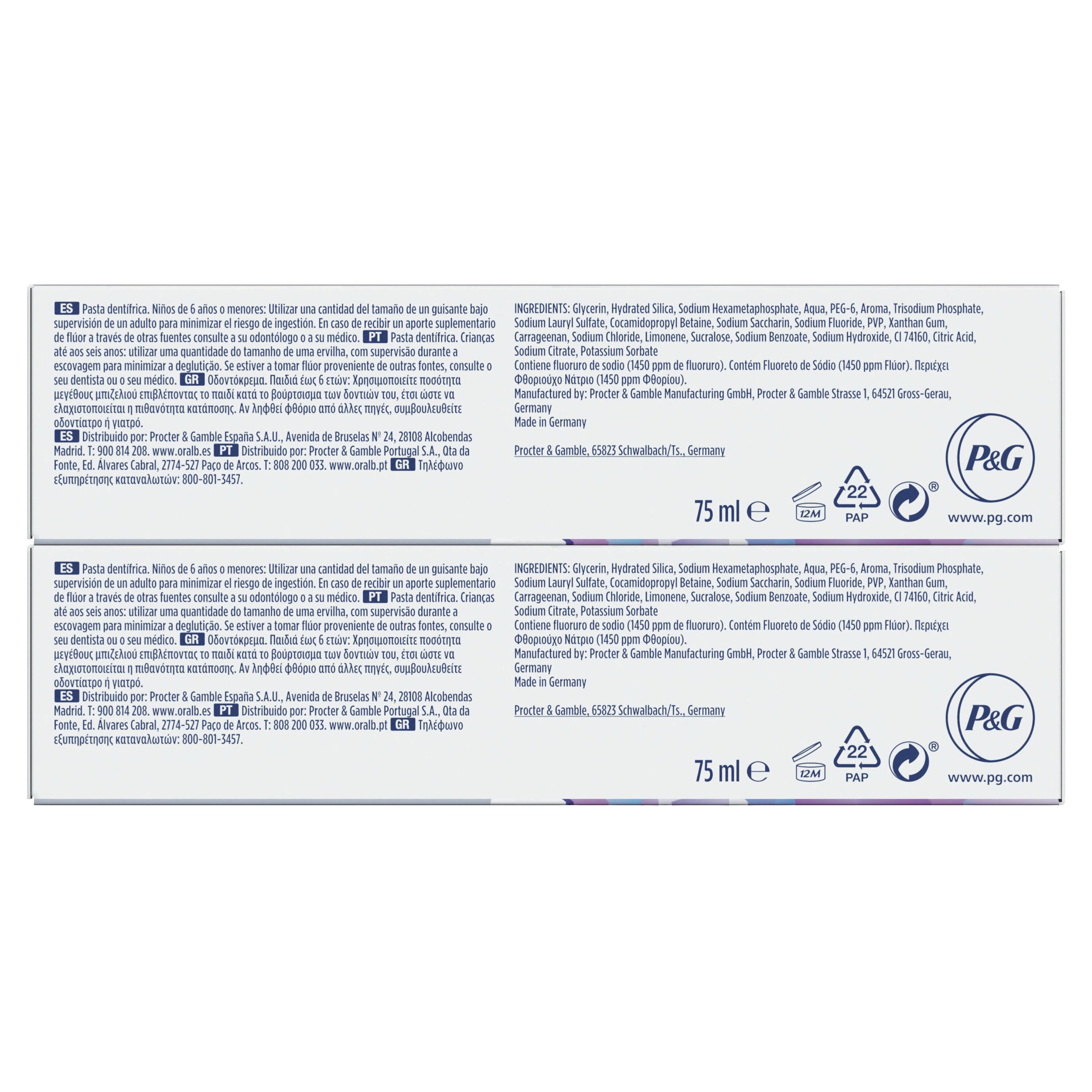 Dentífrico 3d white perfect Oral b p2 75ml/u