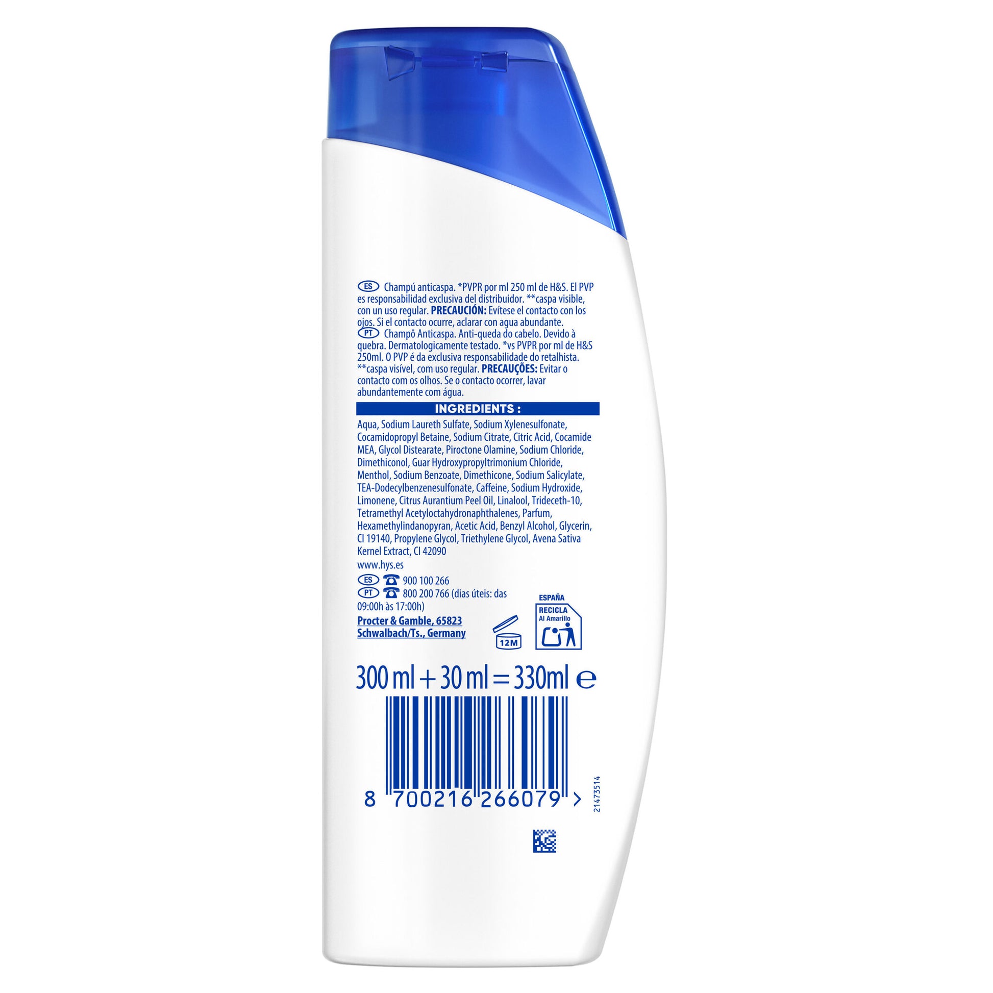 Champú prevención caída H&S 330ml