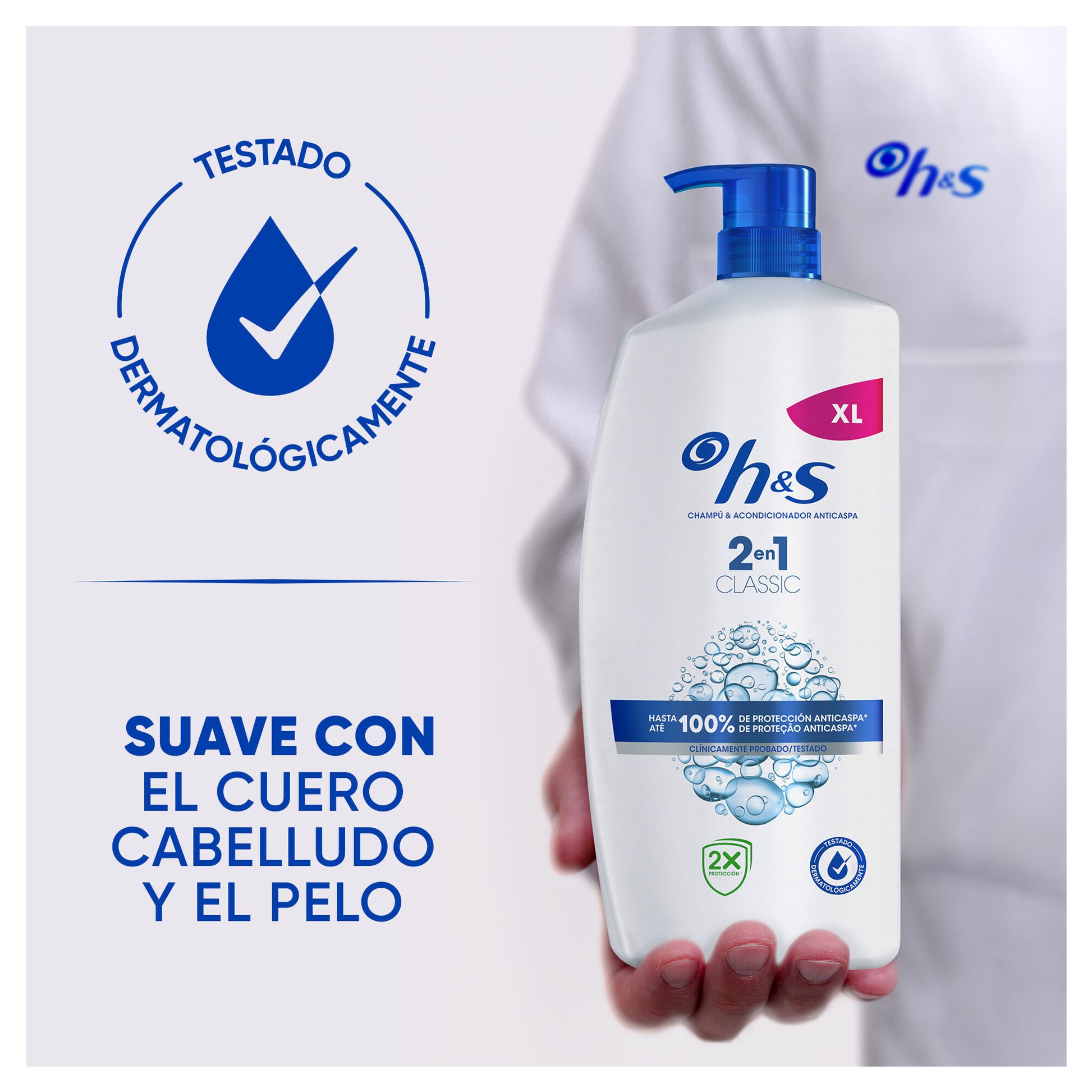 Champú anticaspa clasico 2 en 1 H&S 800ml