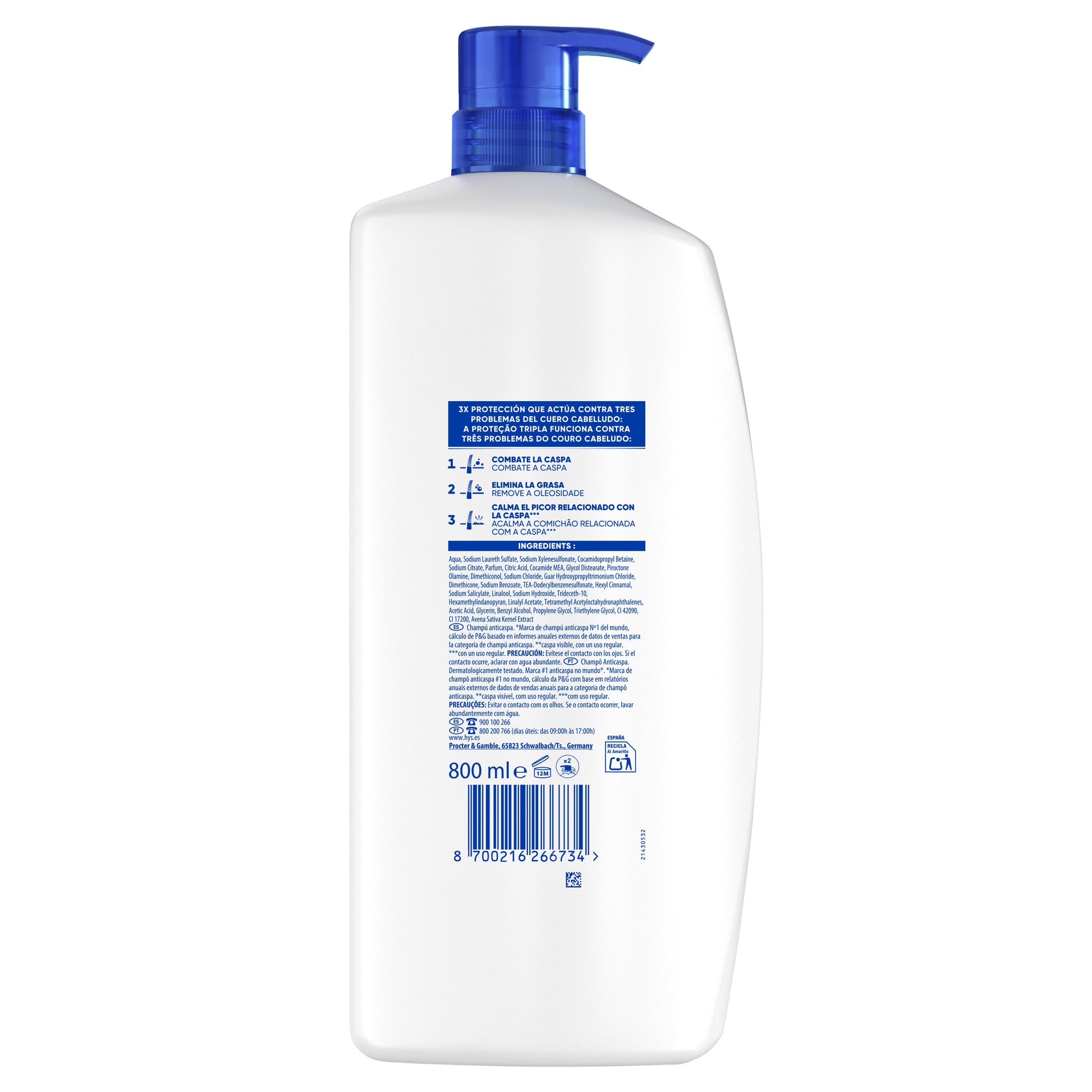 Champú classic H&S 800ml