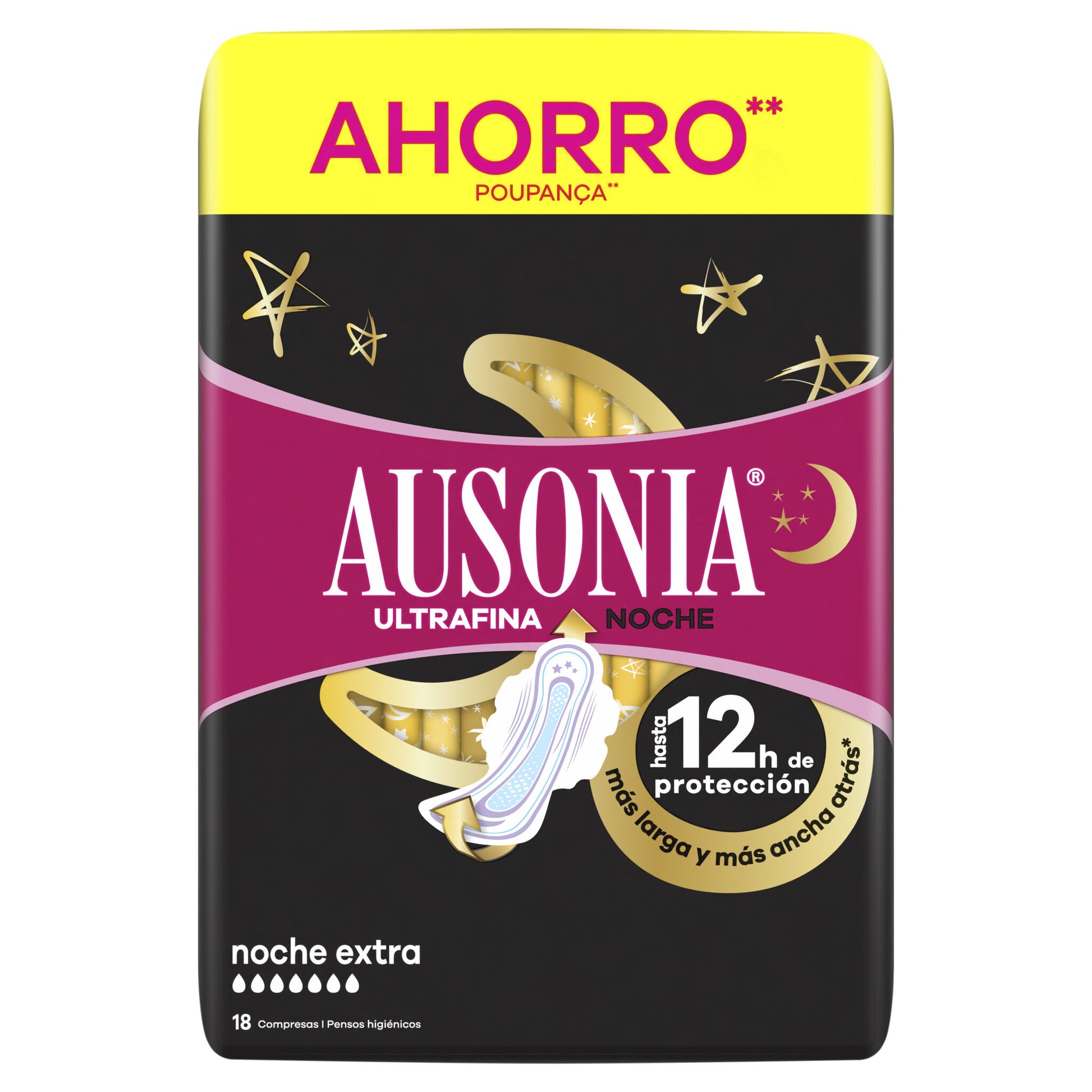 Compresa alas noche extra Ausonia 18u