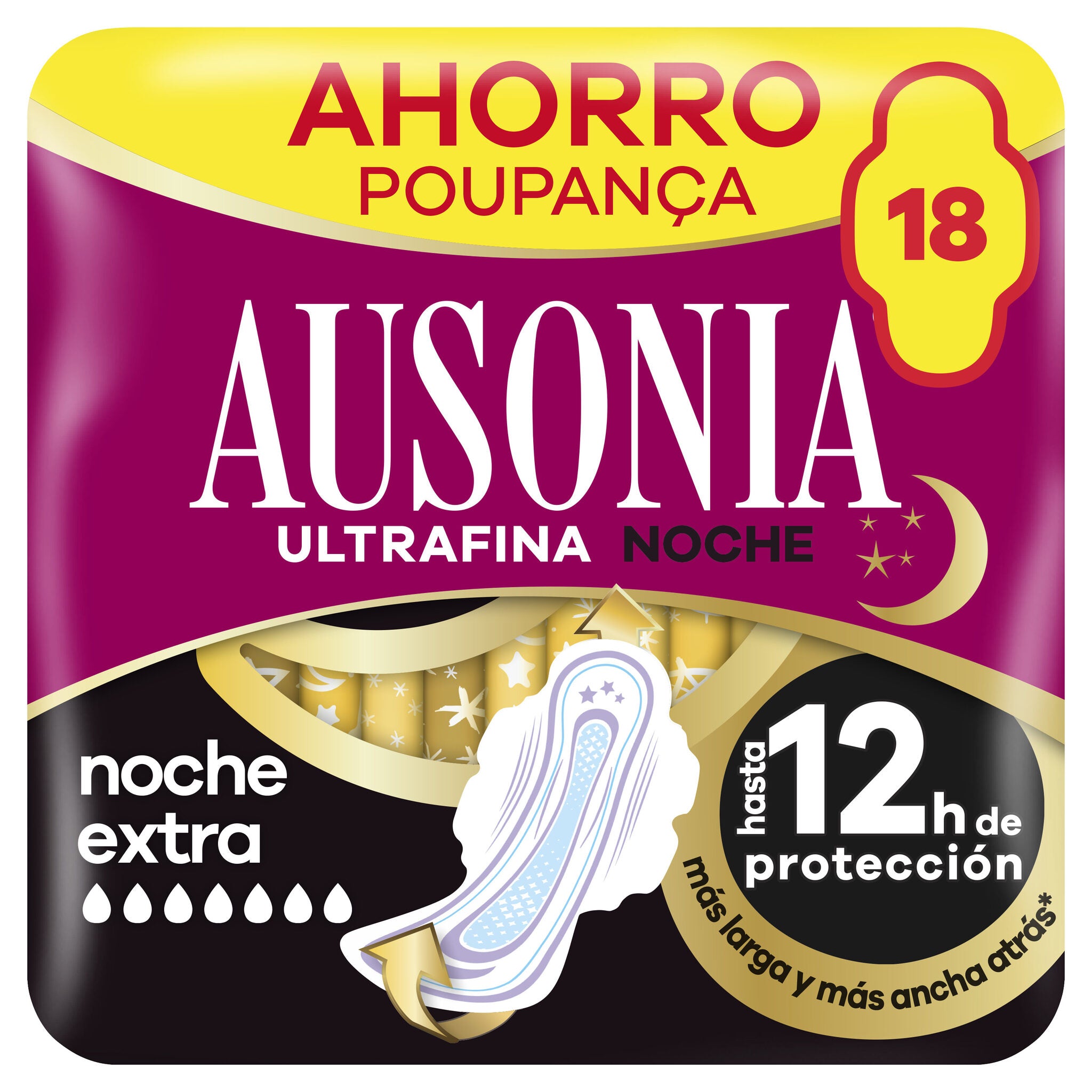 Compresa alas noche extra Ausonia 18u