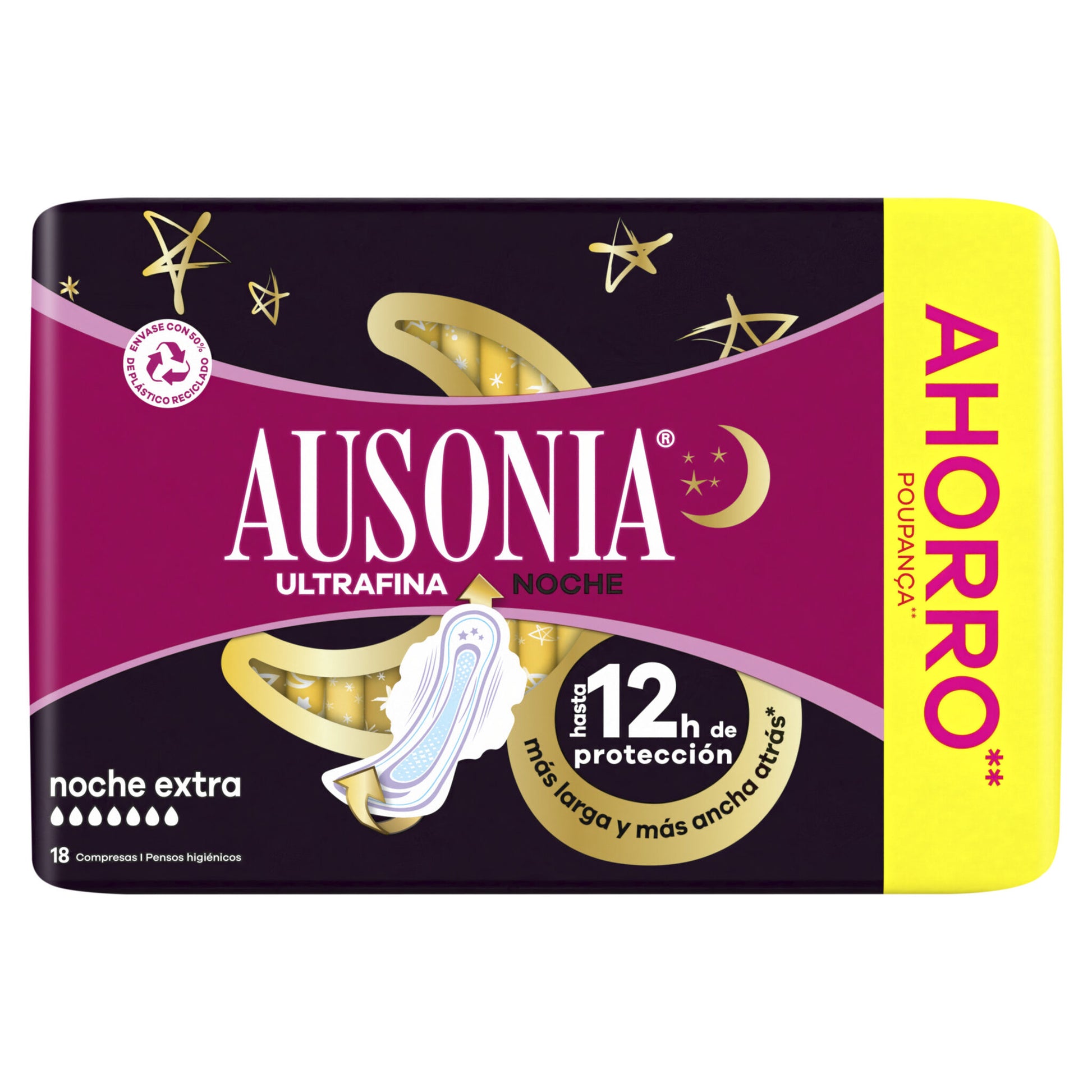 Compresa alas noche extra Ausonia 18u