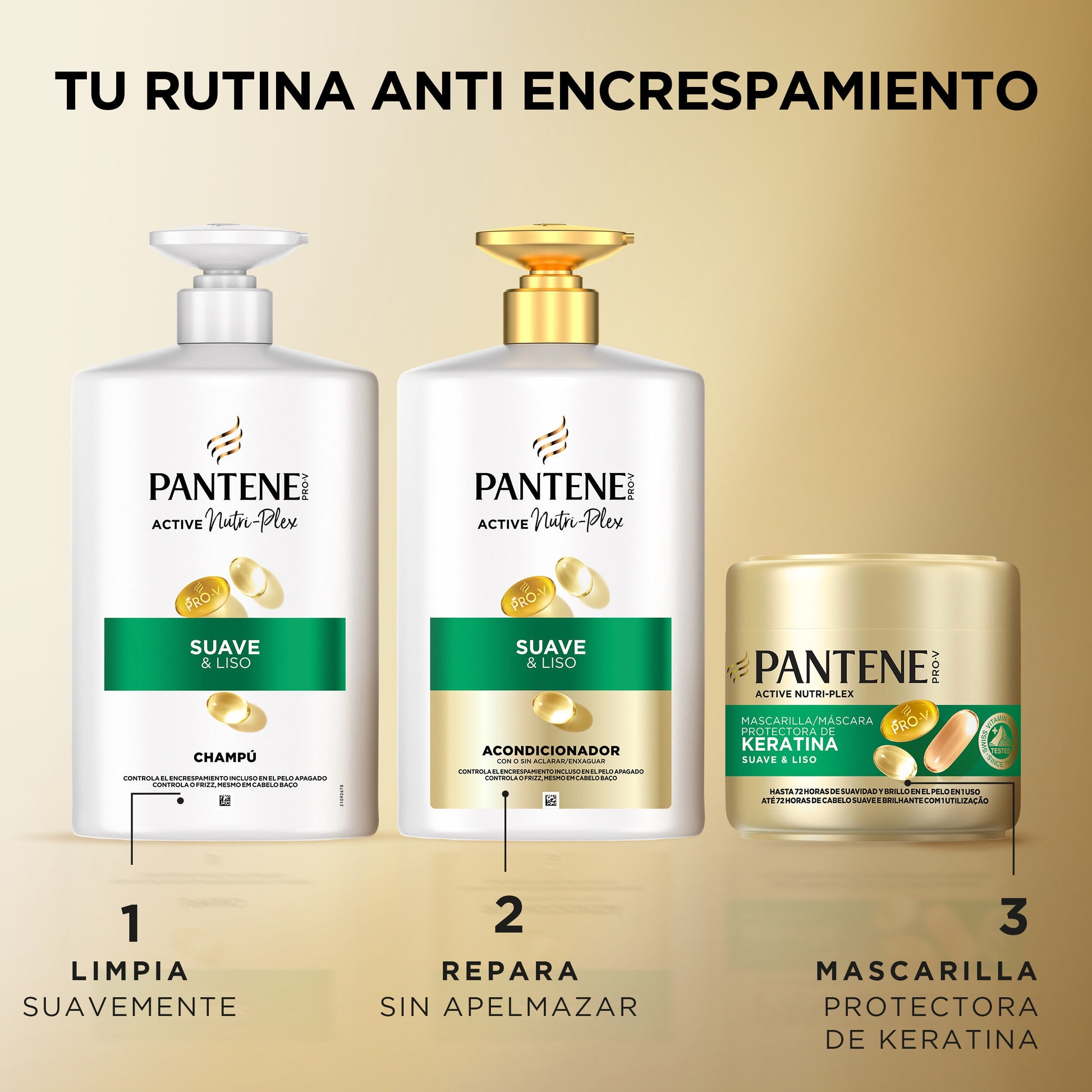 Champú suave y liso Pantene 1000ml