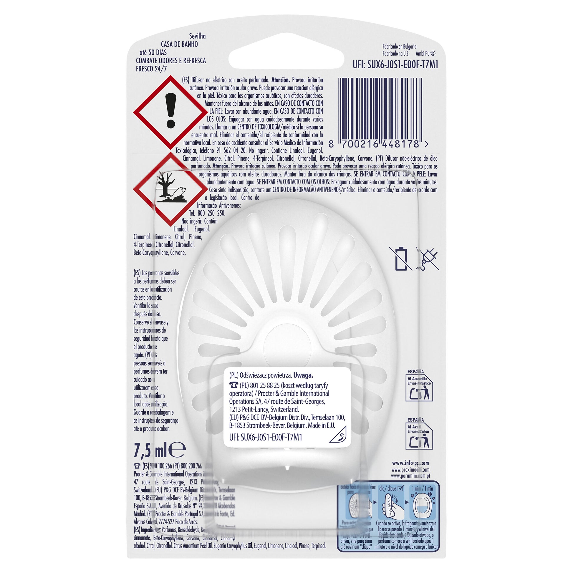 Recambio electrico naranja/sevilla Ambipur 7.5ml