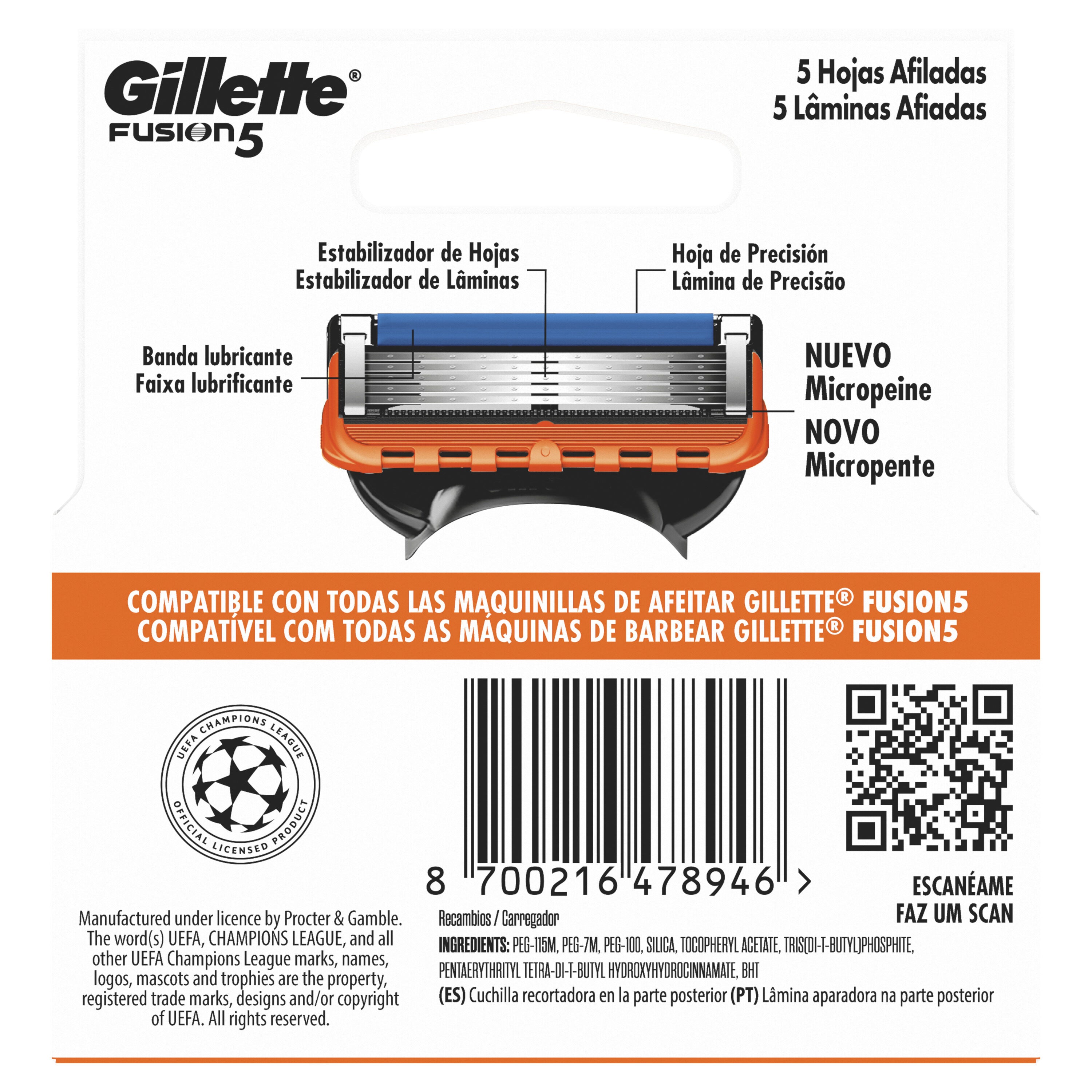 Recambio maquinilla  Gillette fusion5 4u