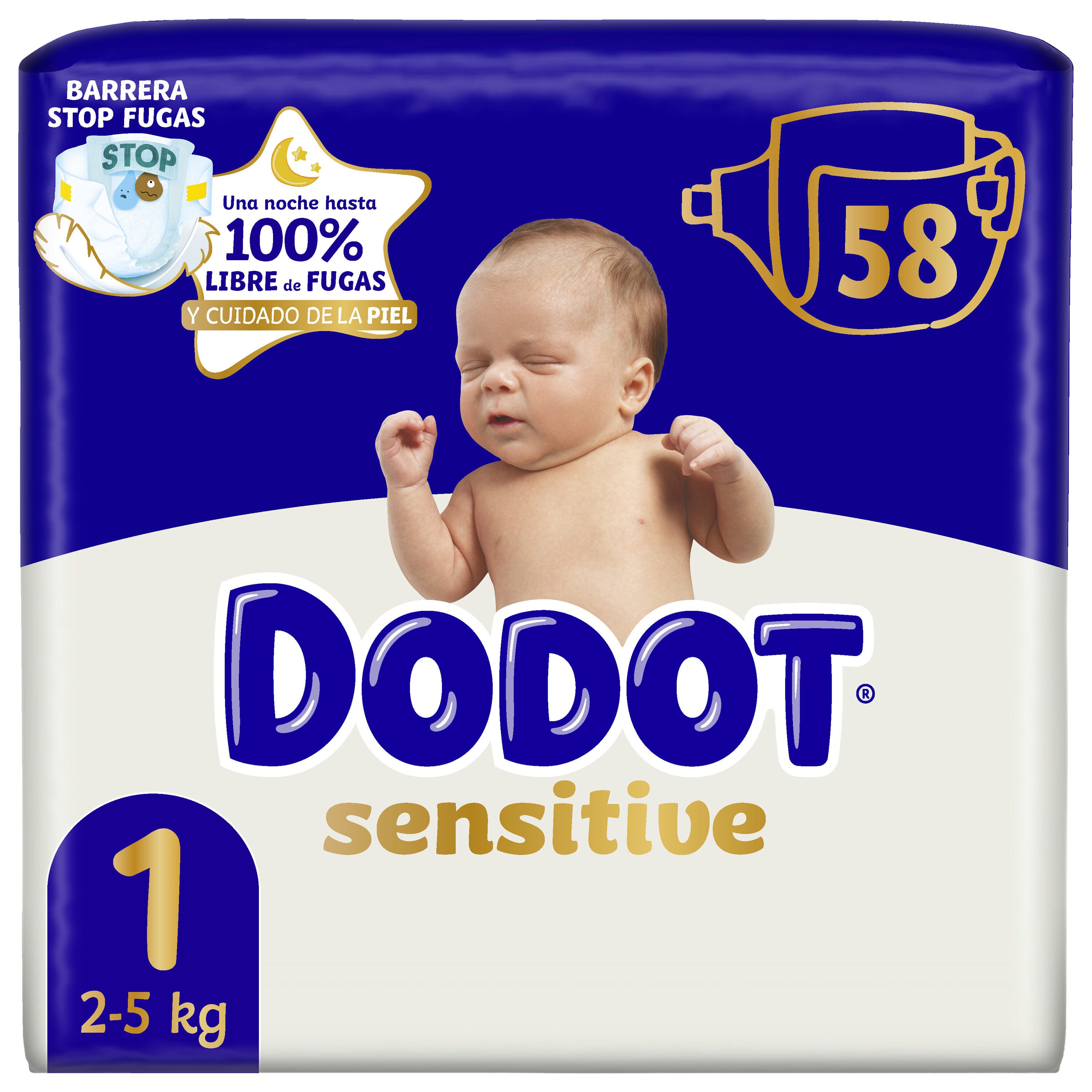 Pañal sensitive t1 Dodot p58