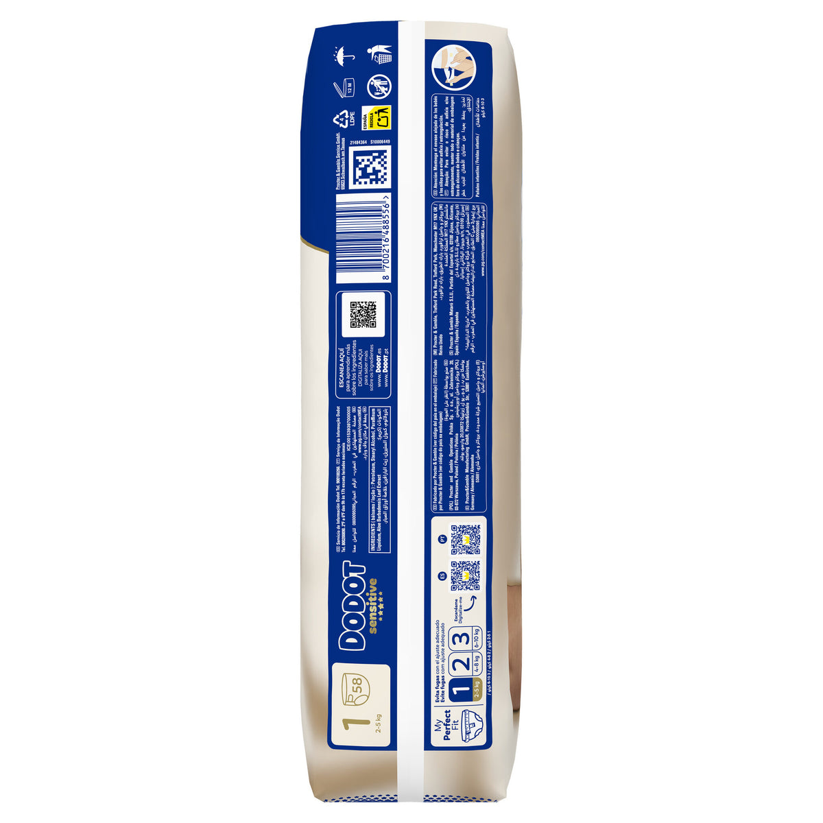 Pañal sensitive t1 Dodot p58