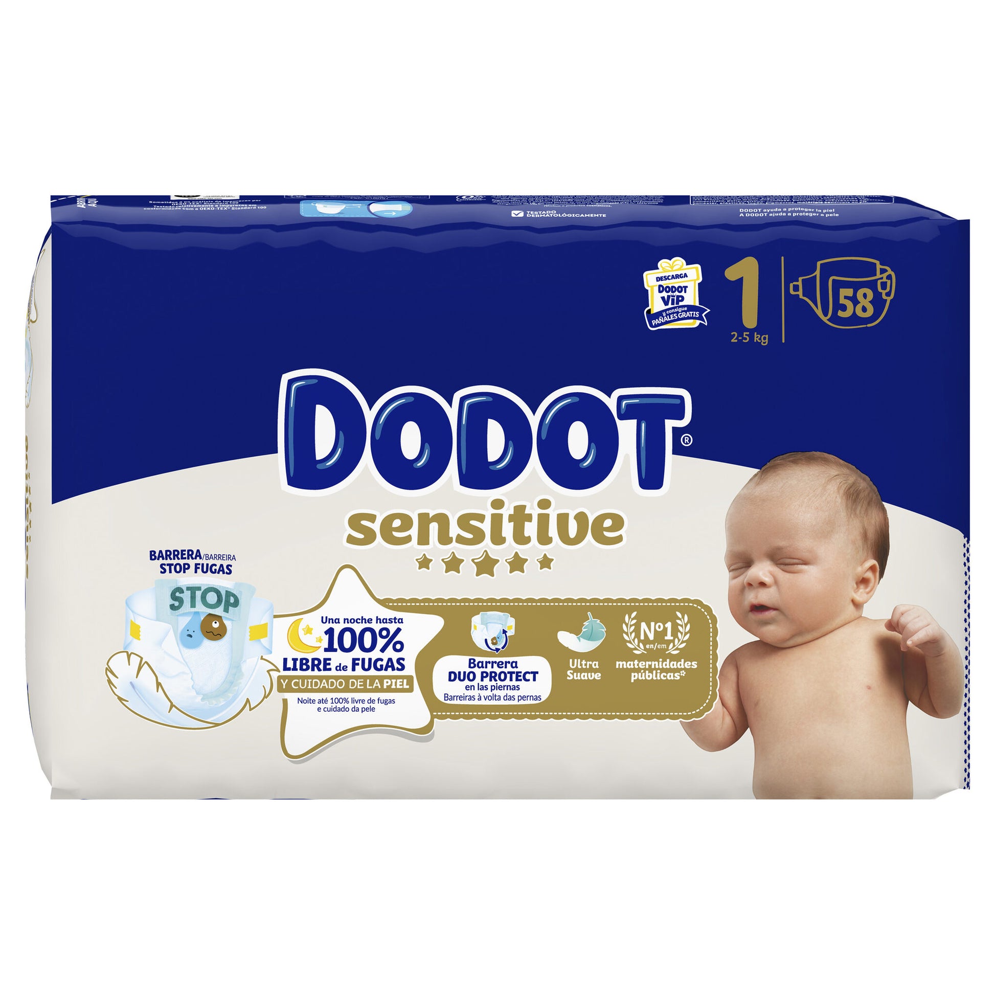 Pañal sensitive t1 Dodot p58