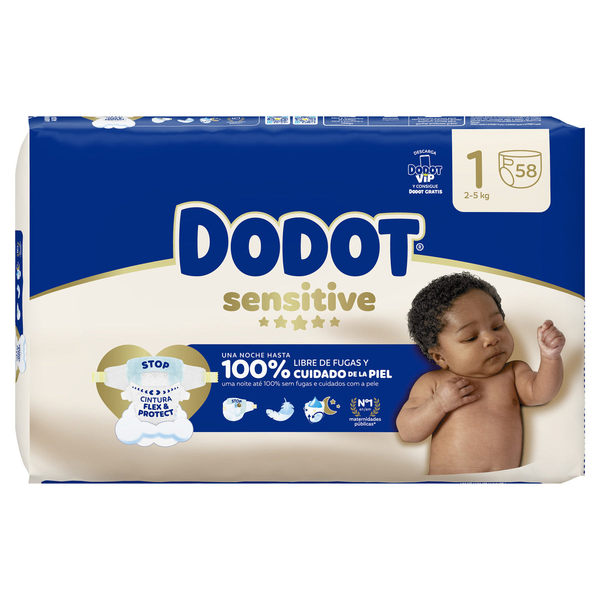 Pañal sensitive t1 Dodot p58