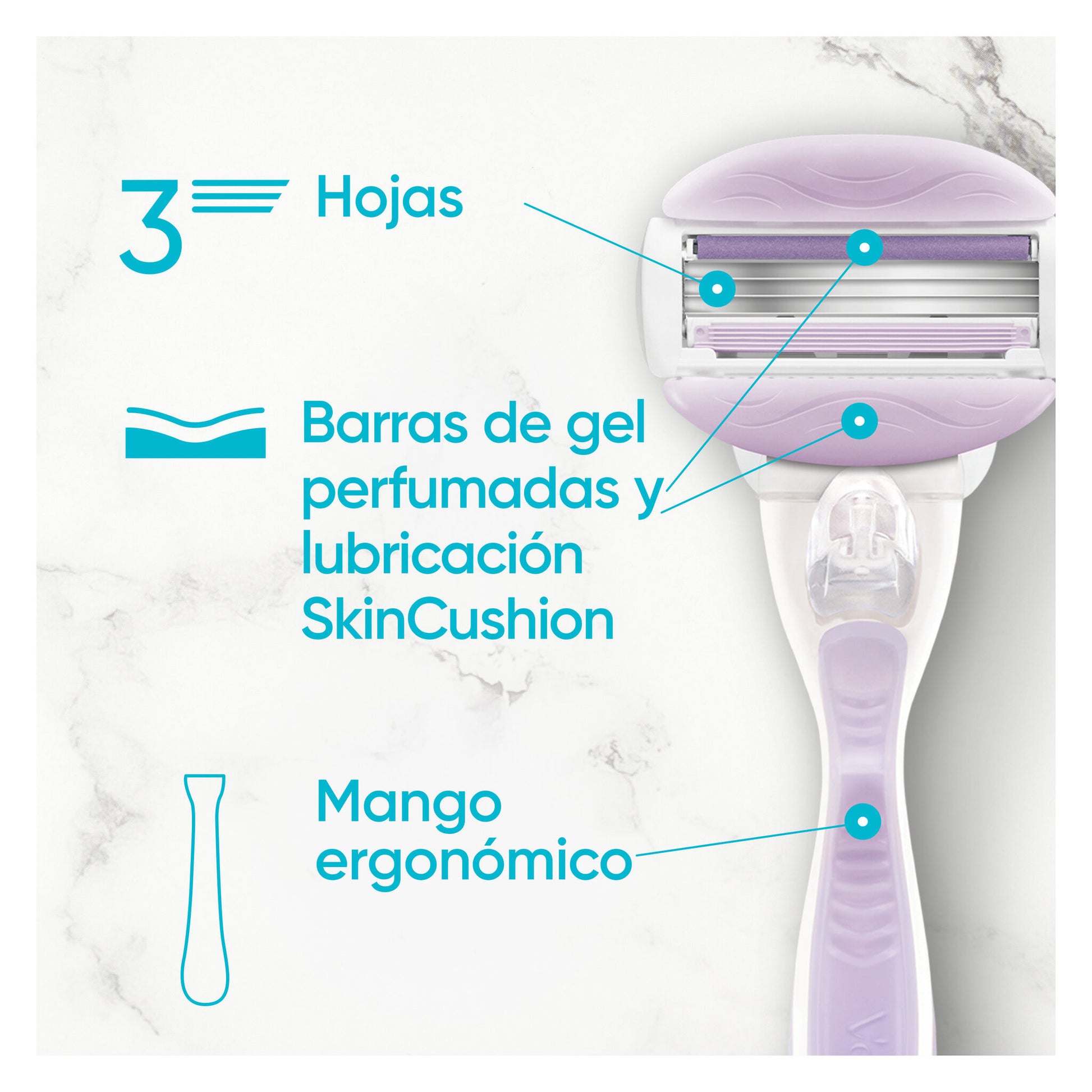 Recambio cuchilla breeze 3 hojas Gillette venus 4u