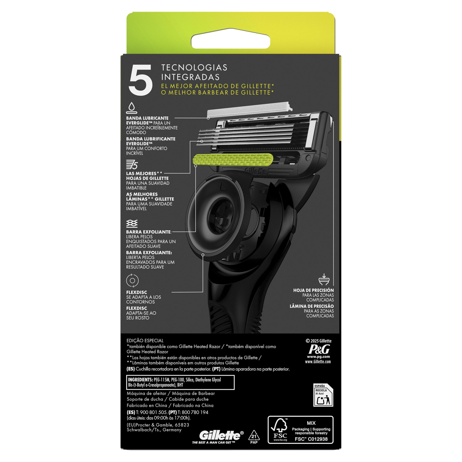 Maquinilla afeitar labs Gillette 1u