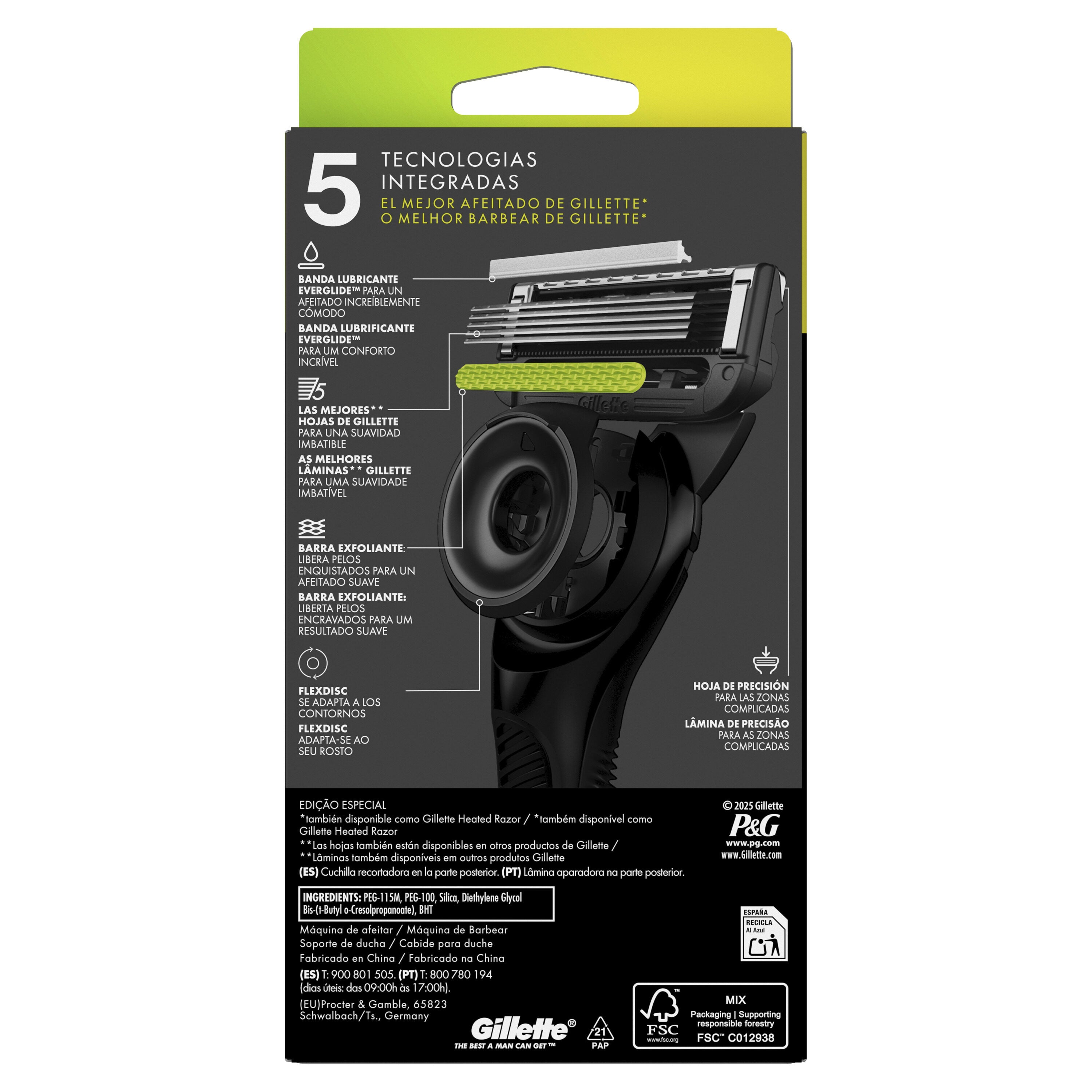 Maquinilla afeitar labs Gillette 1u