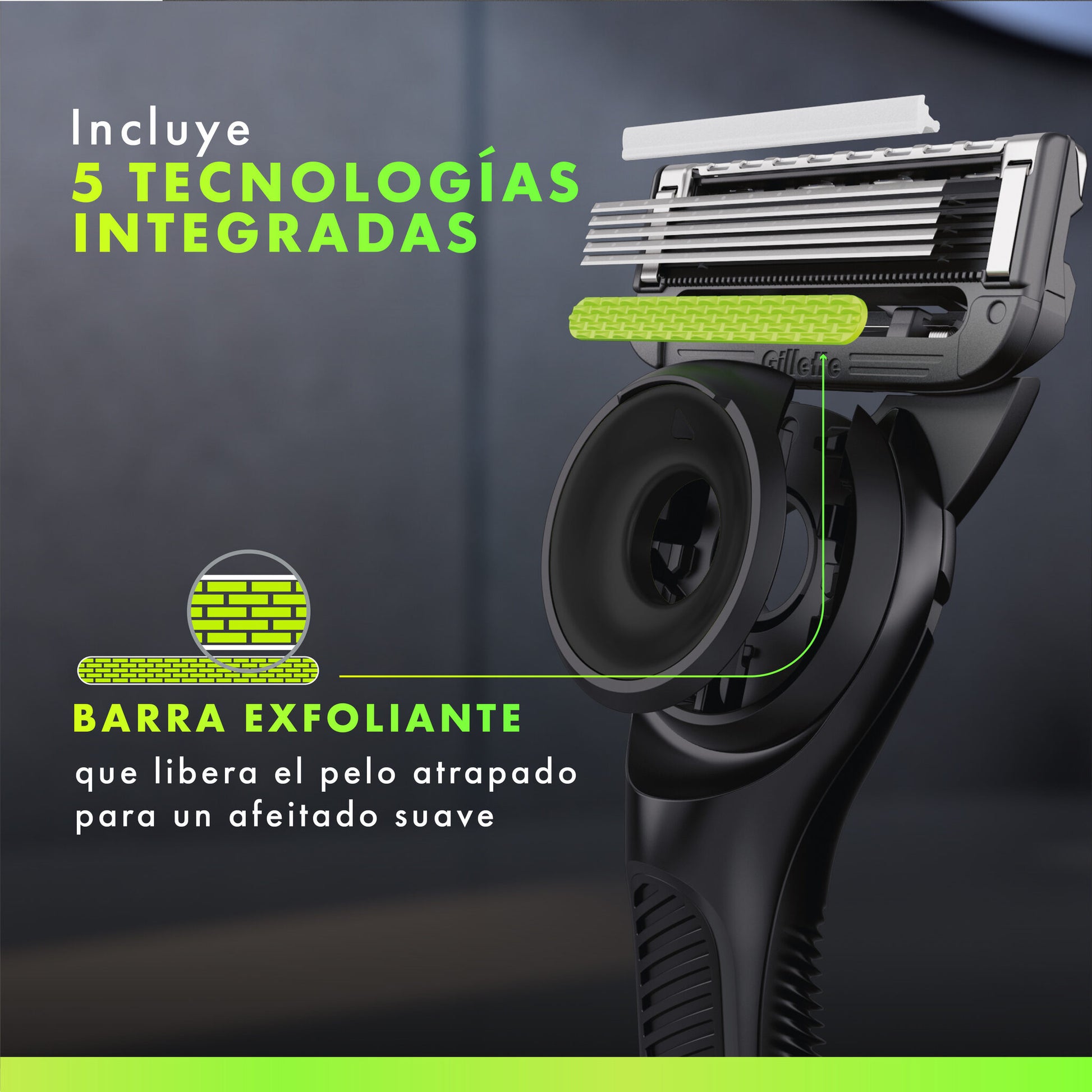 Maquinilla afeitar labs Gillette 1u