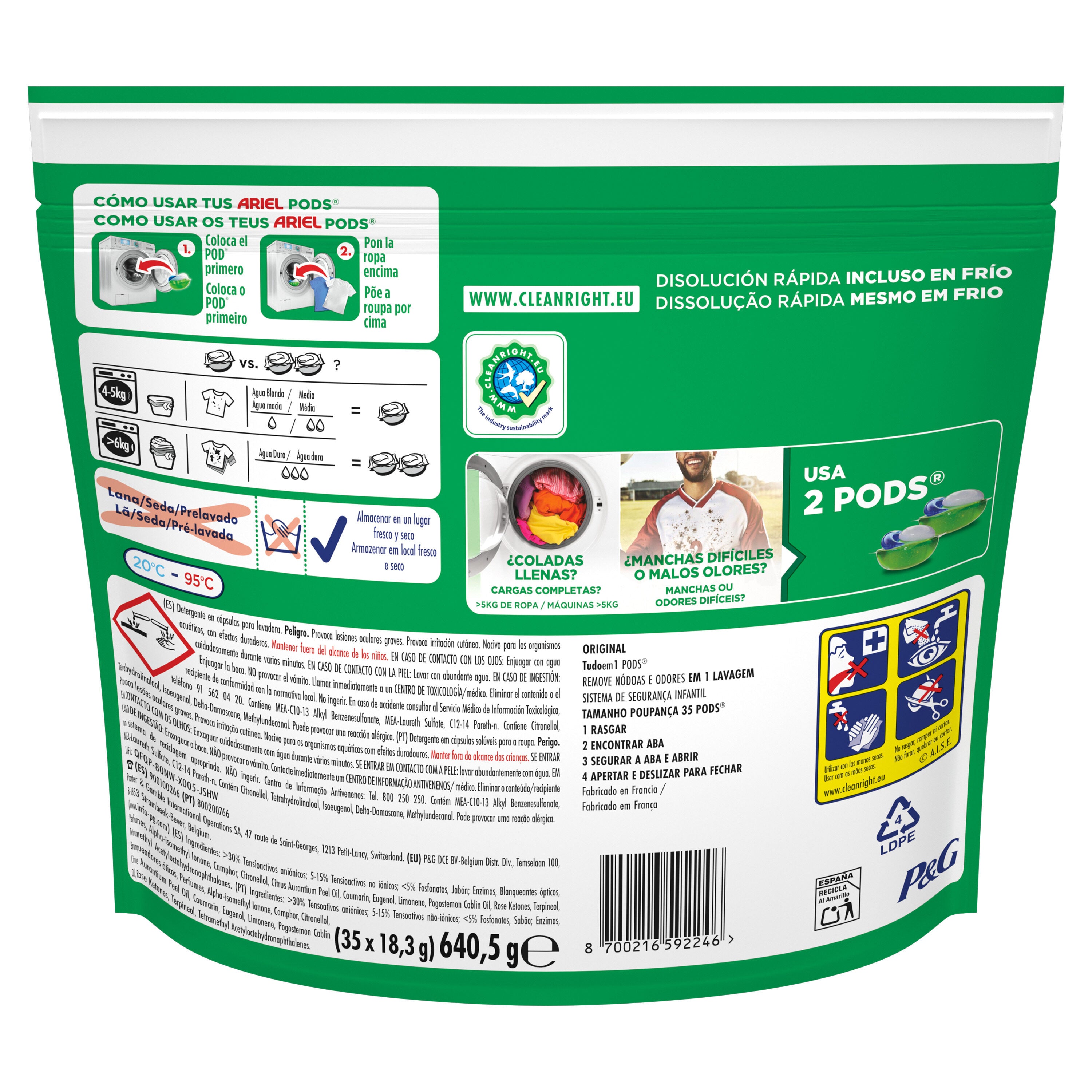 Detergente cápsulas original Ariel 35d