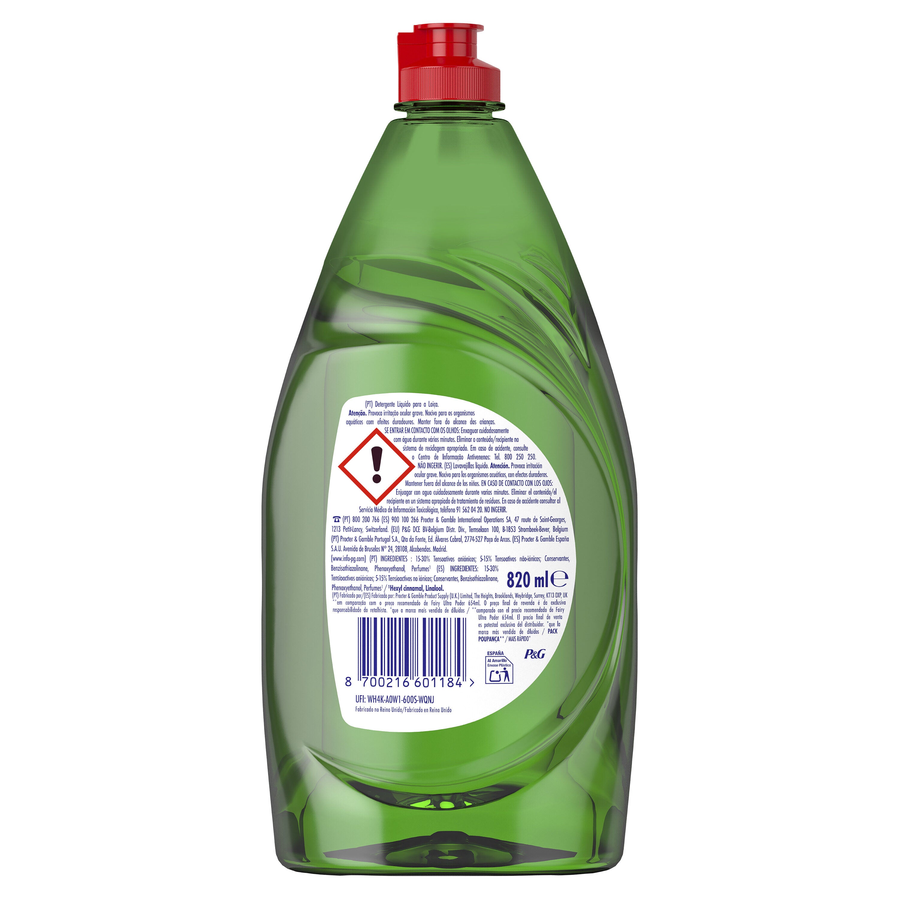 Lavavajillas concentrado original Fairy 820ml