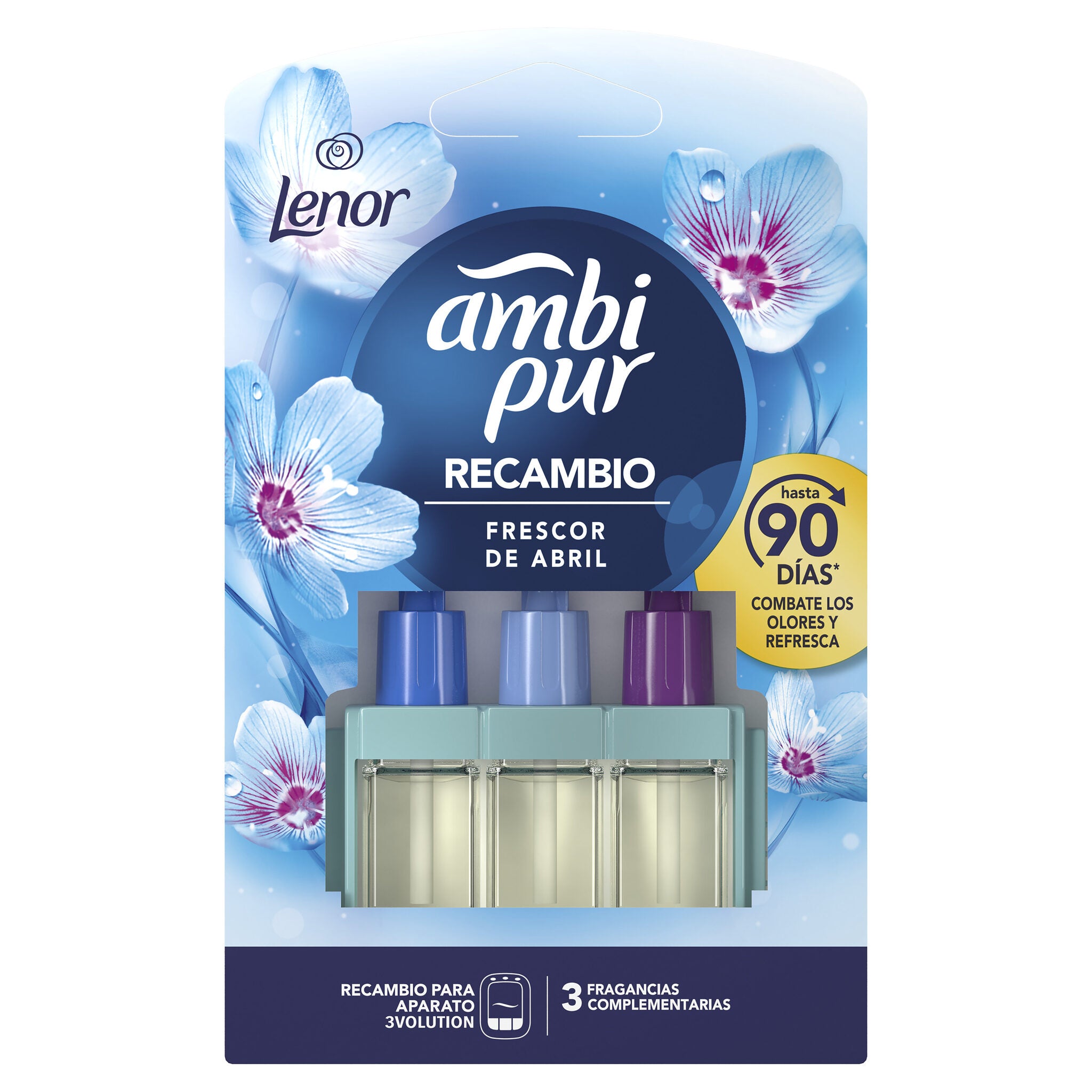 Ambientador eléctrico  contínuo frescor de abril Ambipur 3 vol  20ml