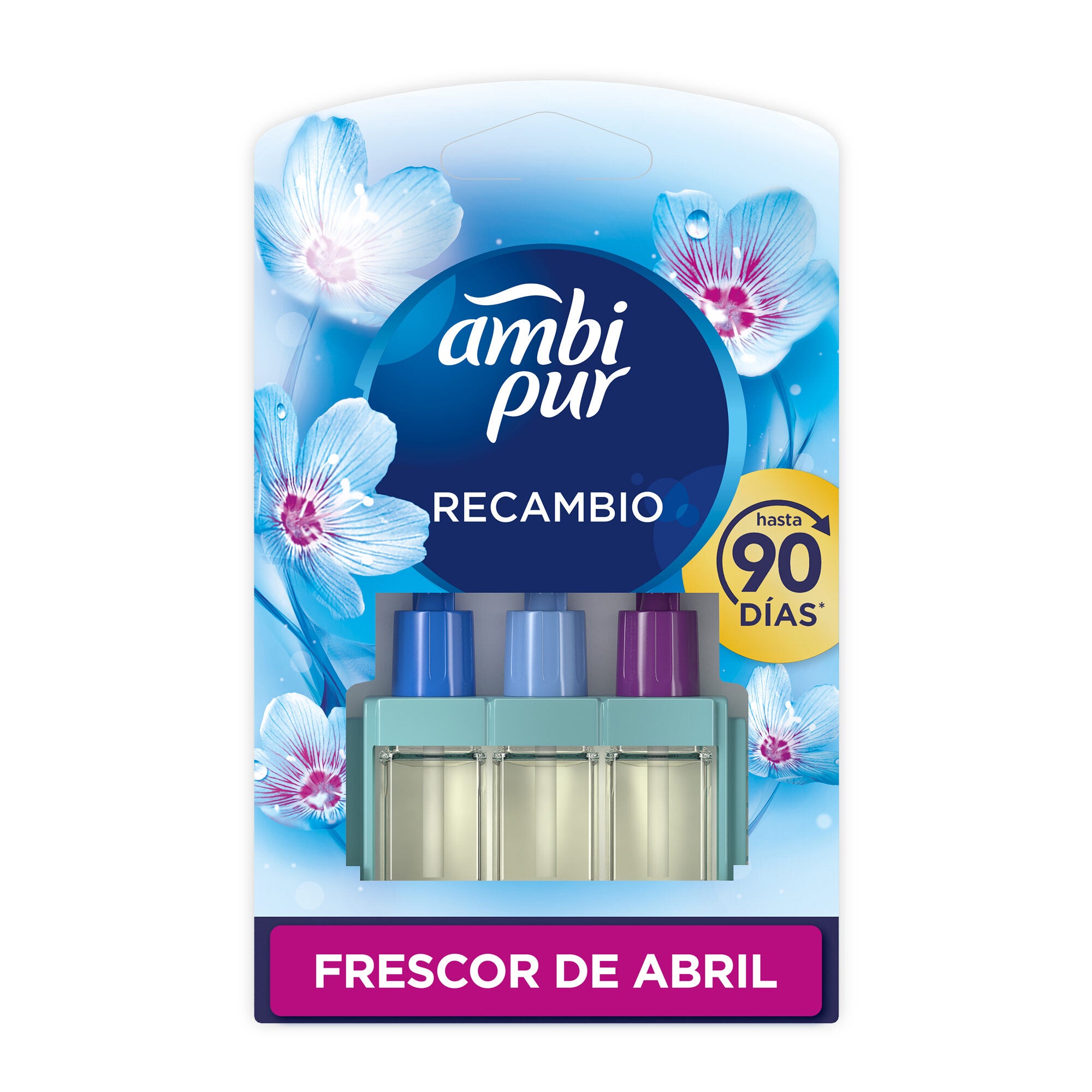 Ambientador eléctrico  contínuo frescor de abril Ambipur 3 vol  20ml
