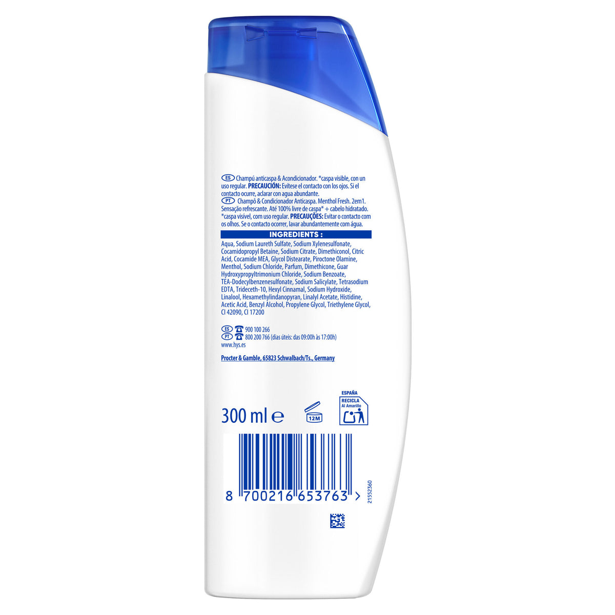 Champú 2 en 1 H&S 300ml