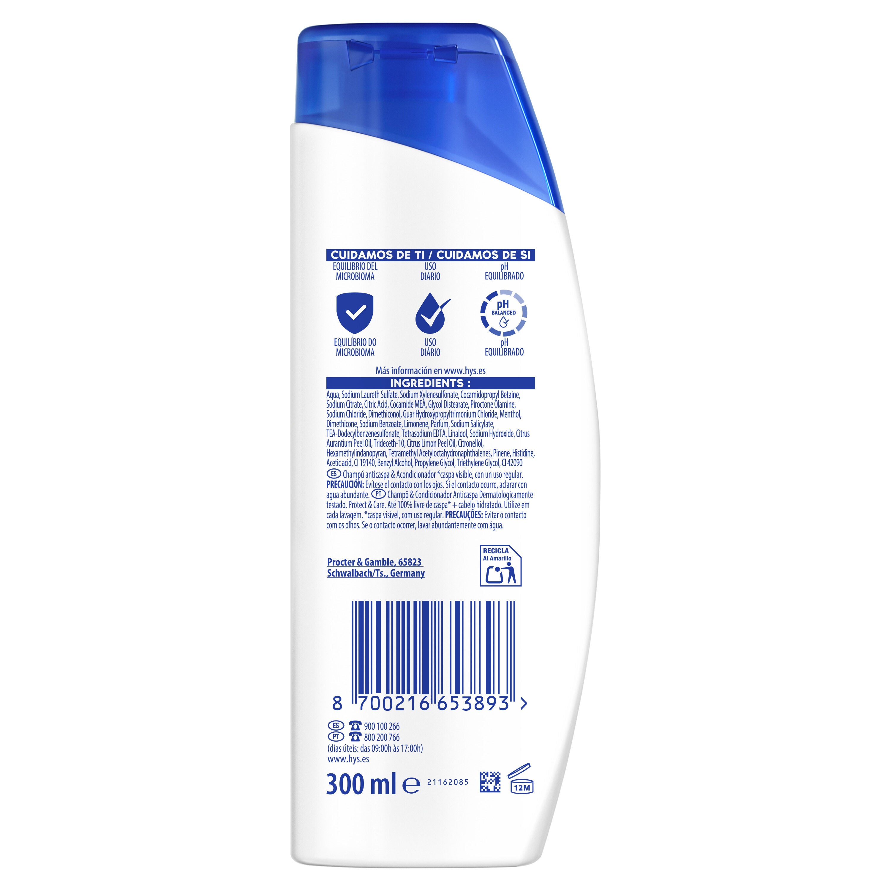 Champú anticaspa 2 en 1 H&S 300ml