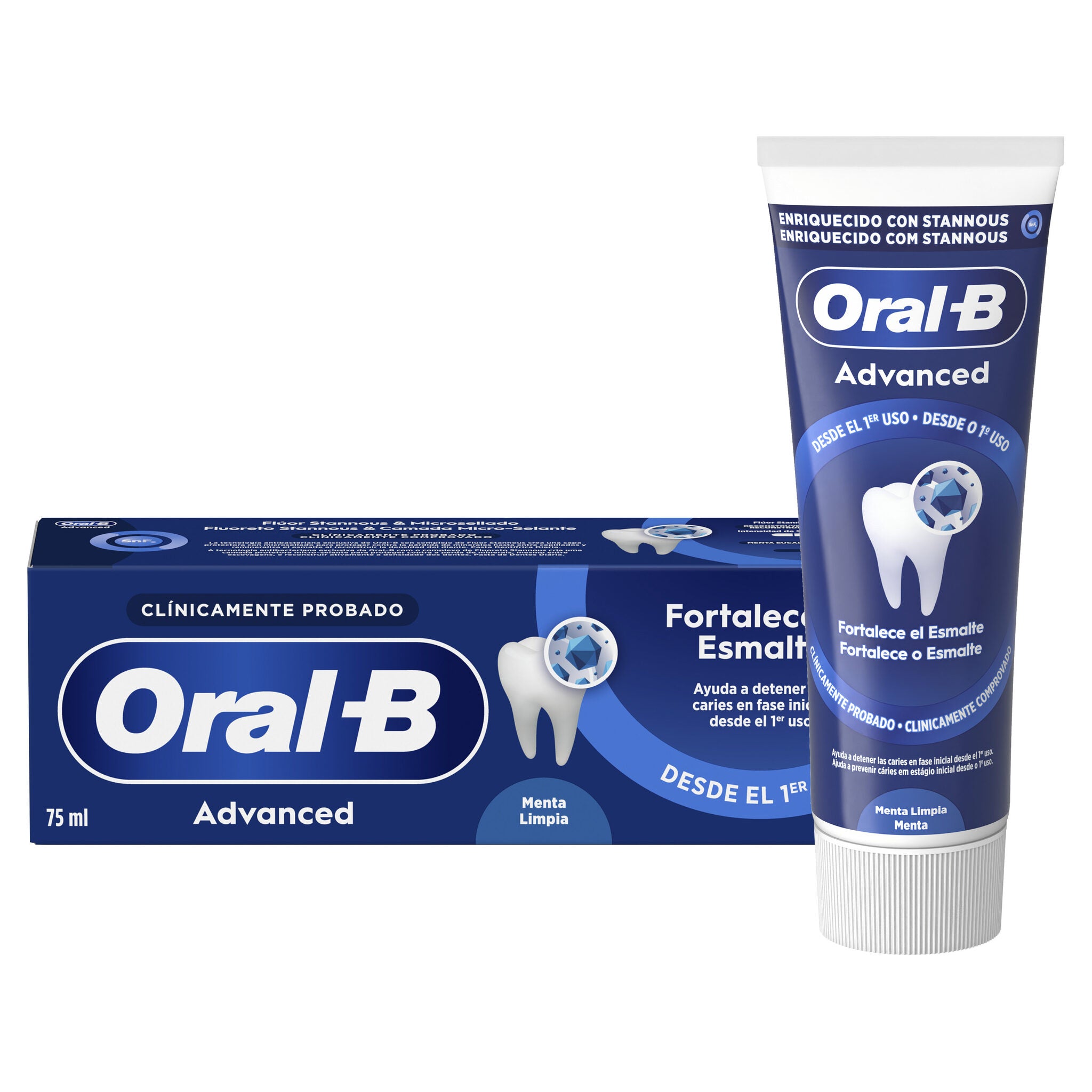 Dentífricos advance fortalece esmalte Oral b 75 ml