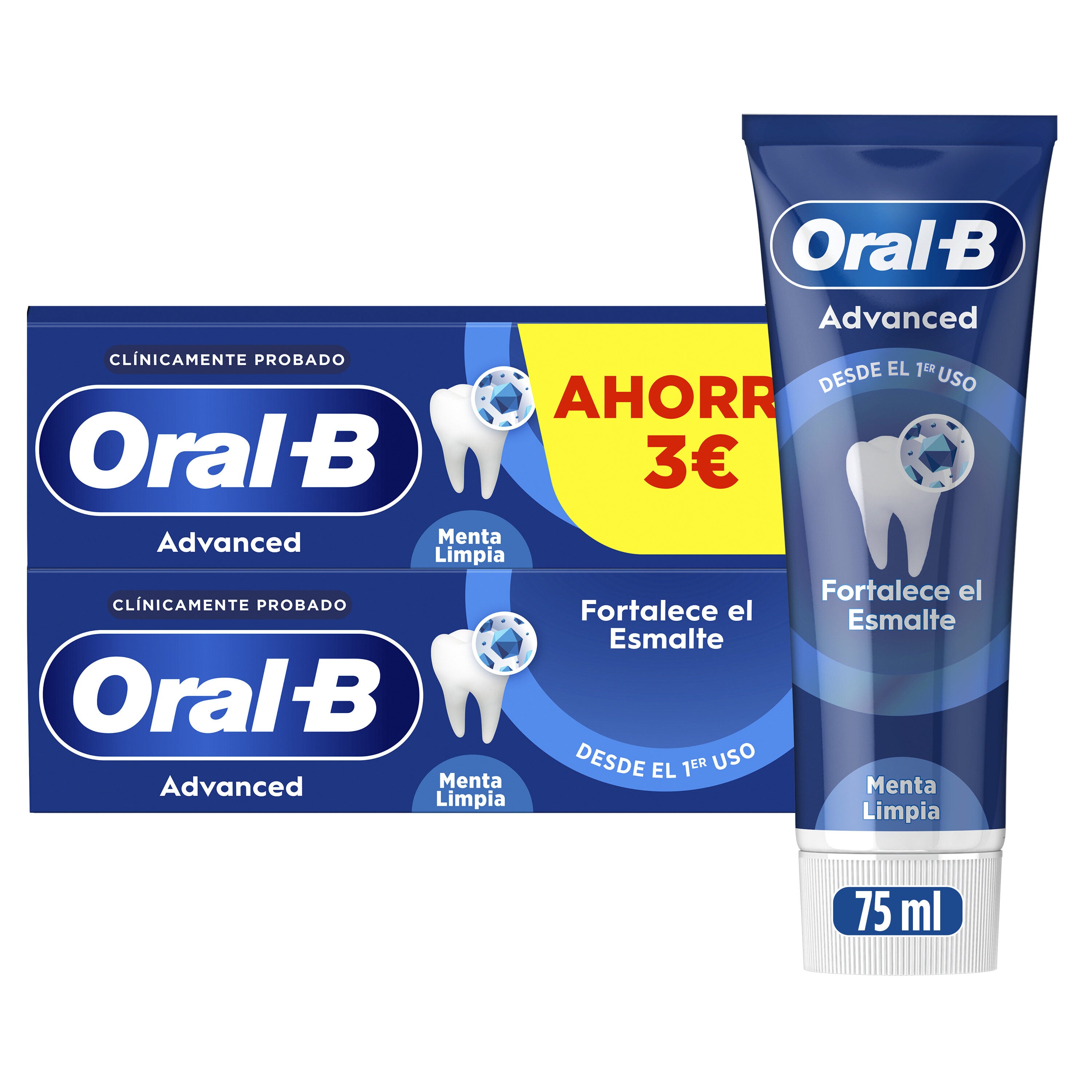 Dentífricos advance fortalece esmalte Oral b p2 75ml/u