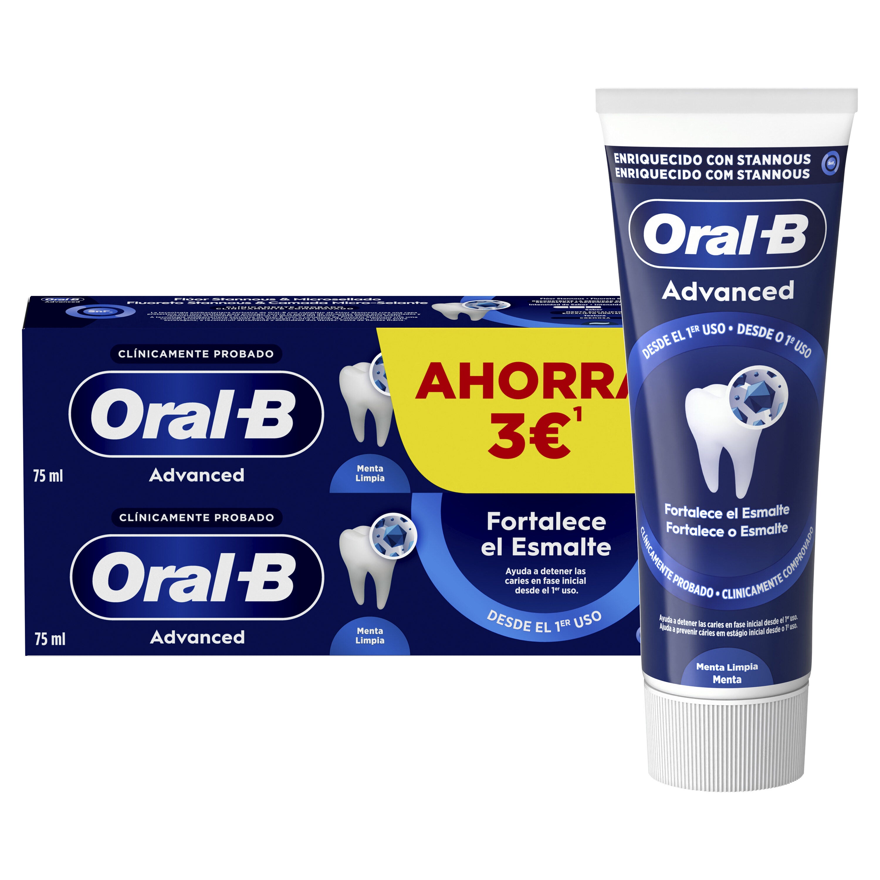 Dentífricos advance fortalece esmalte Oral b p2 75ml/u