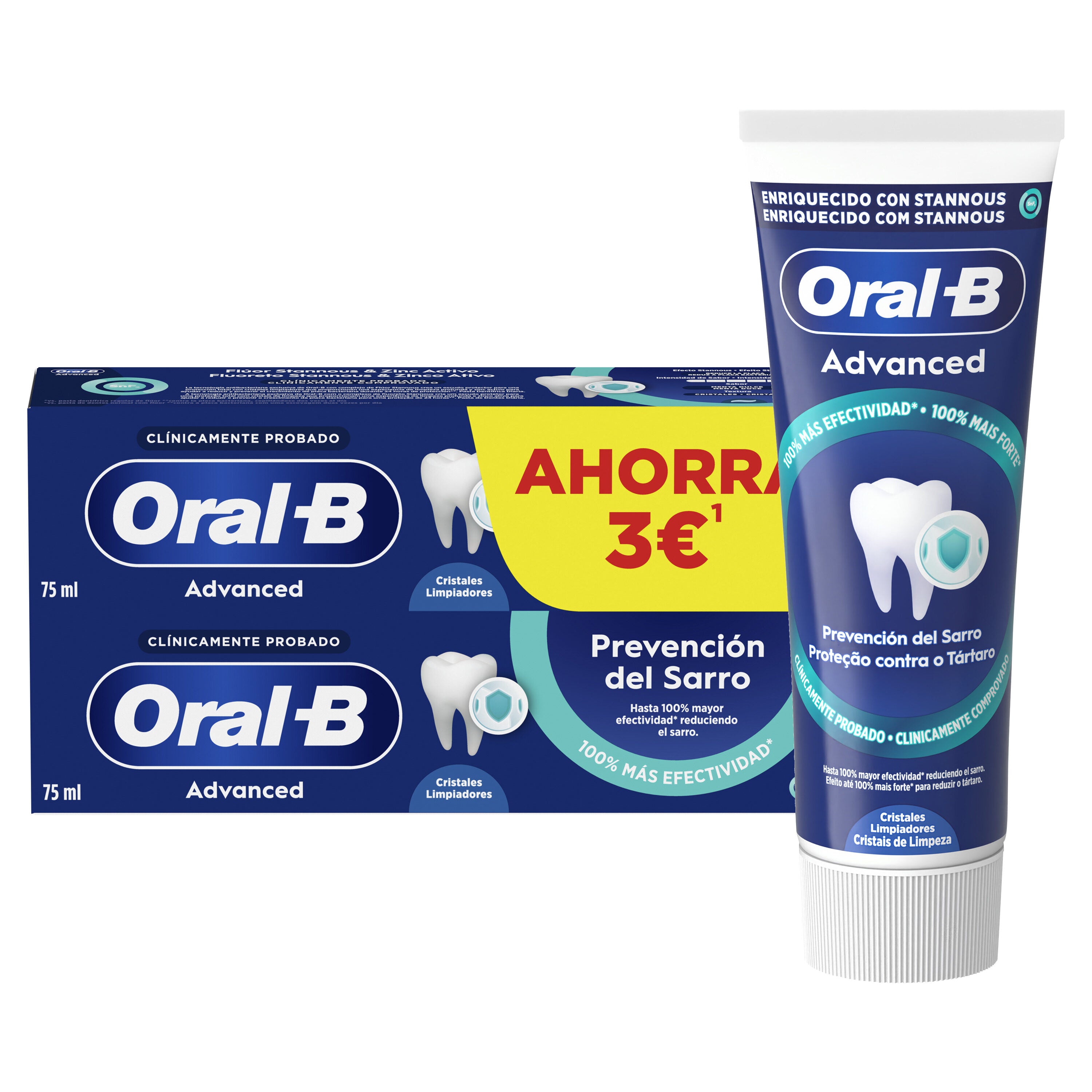 Dentífricos addvance prevencion sarro Oral b p2 75ml/u