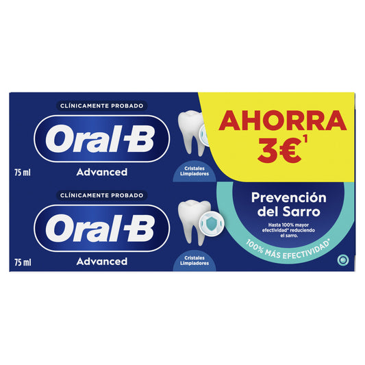 Dentífricos addvance prevencion sarro Oral b p2 75ml/u La Despensa