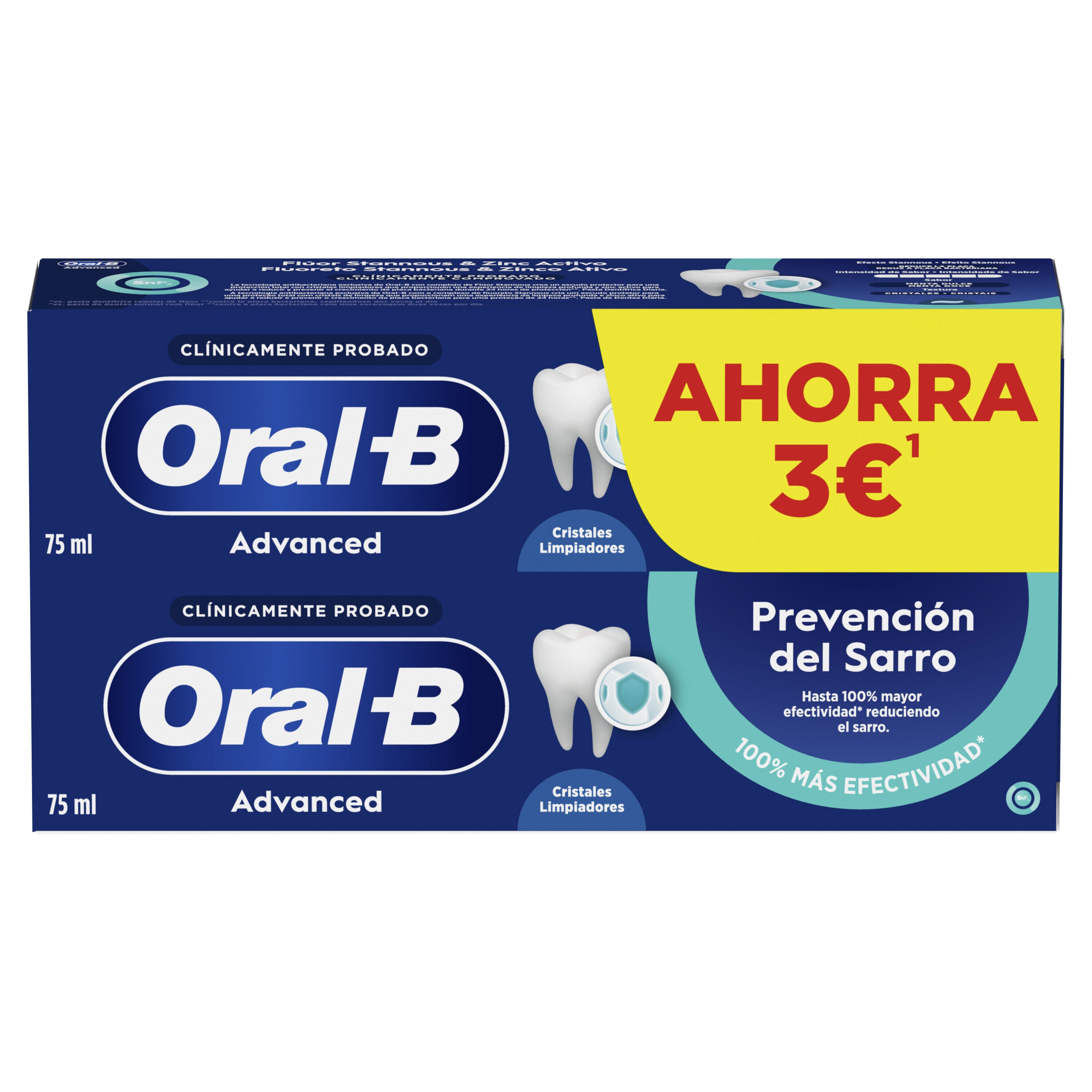 Dentífricos addvance prevencion sarro Oral b p2 75ml/u