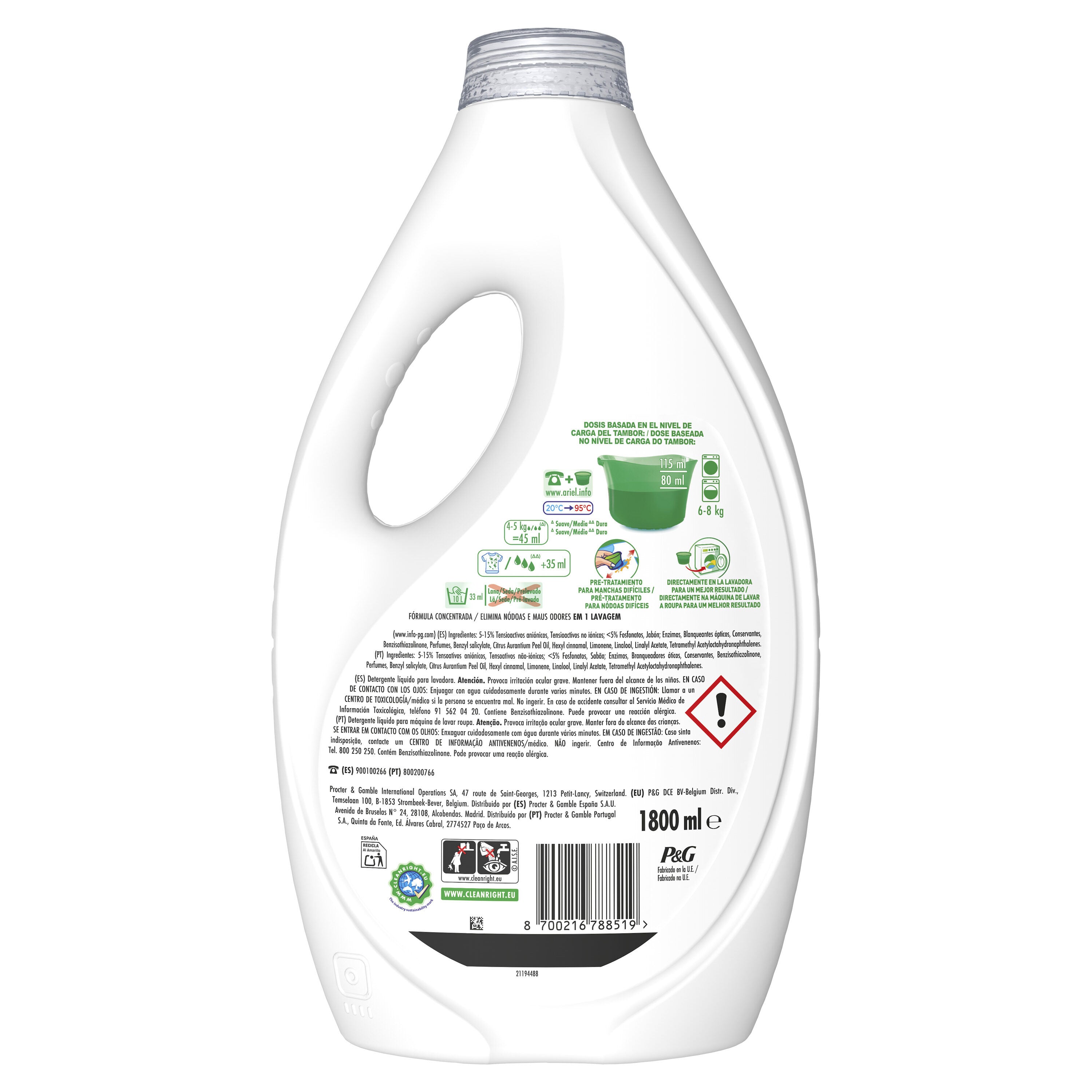 Detergente líquido original Ariel 40d
