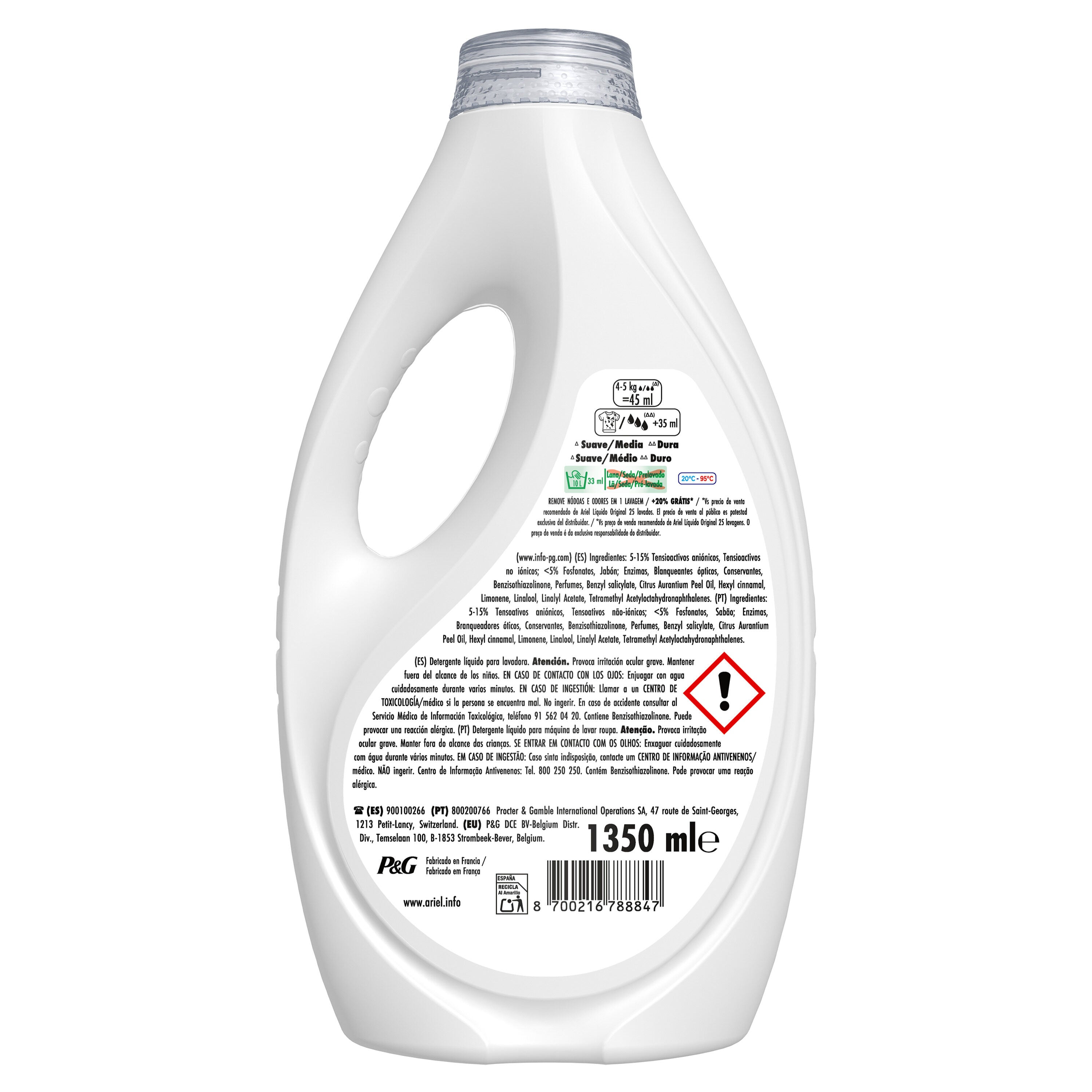 Detergente líquido original Ariel 25+5