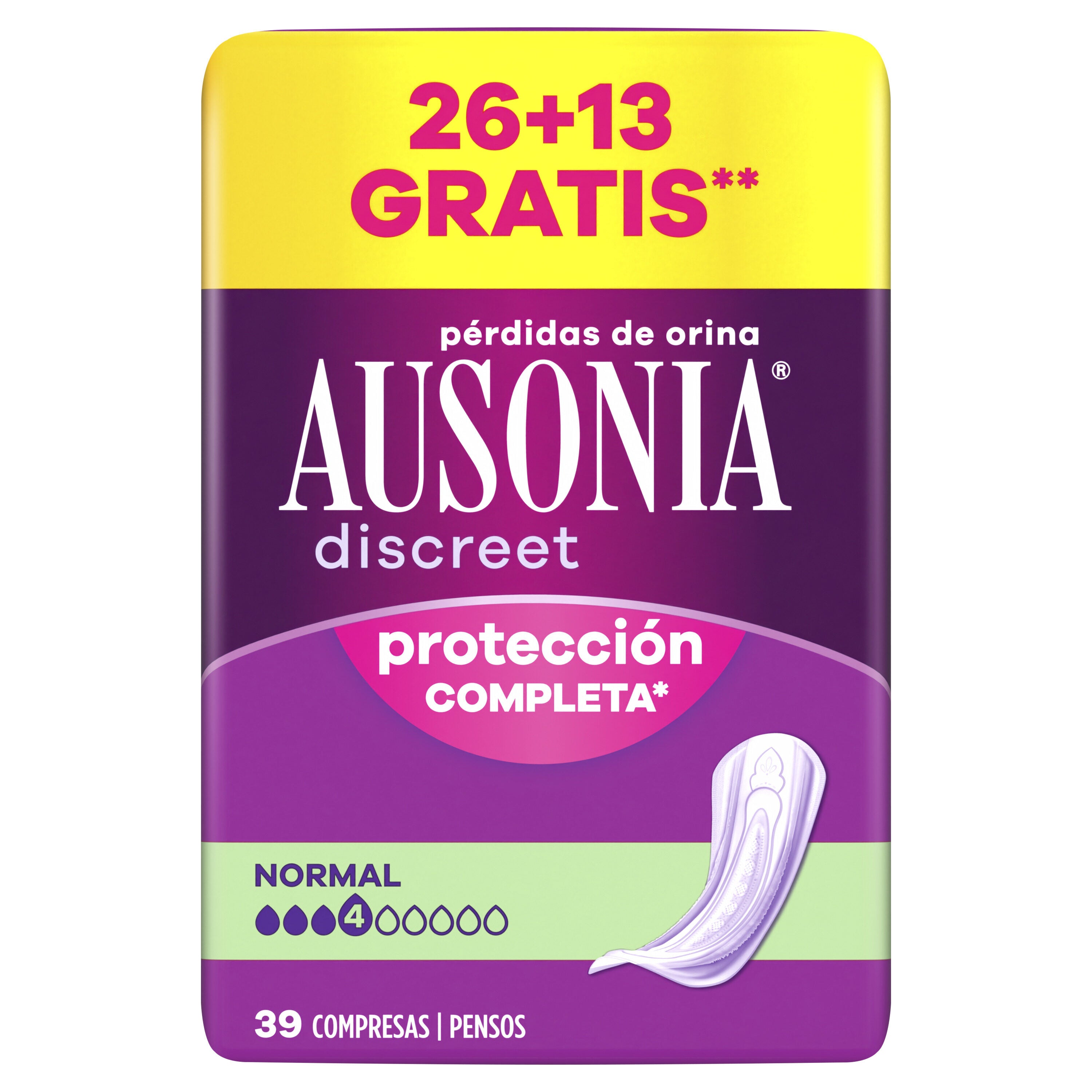 Compresas discreet normal 39u Ausonia 39u