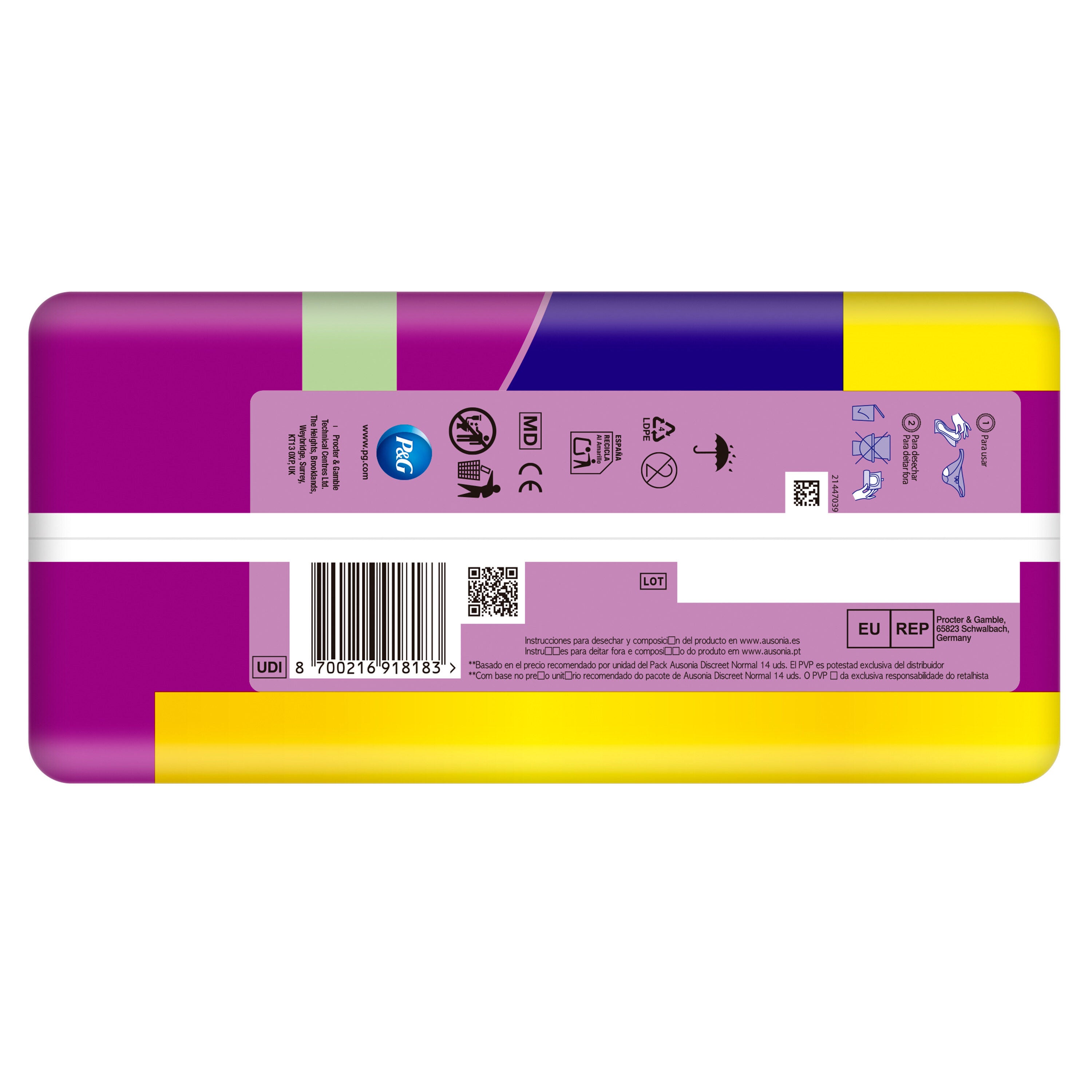 Compresas discreet normal 39u Ausonia 39u