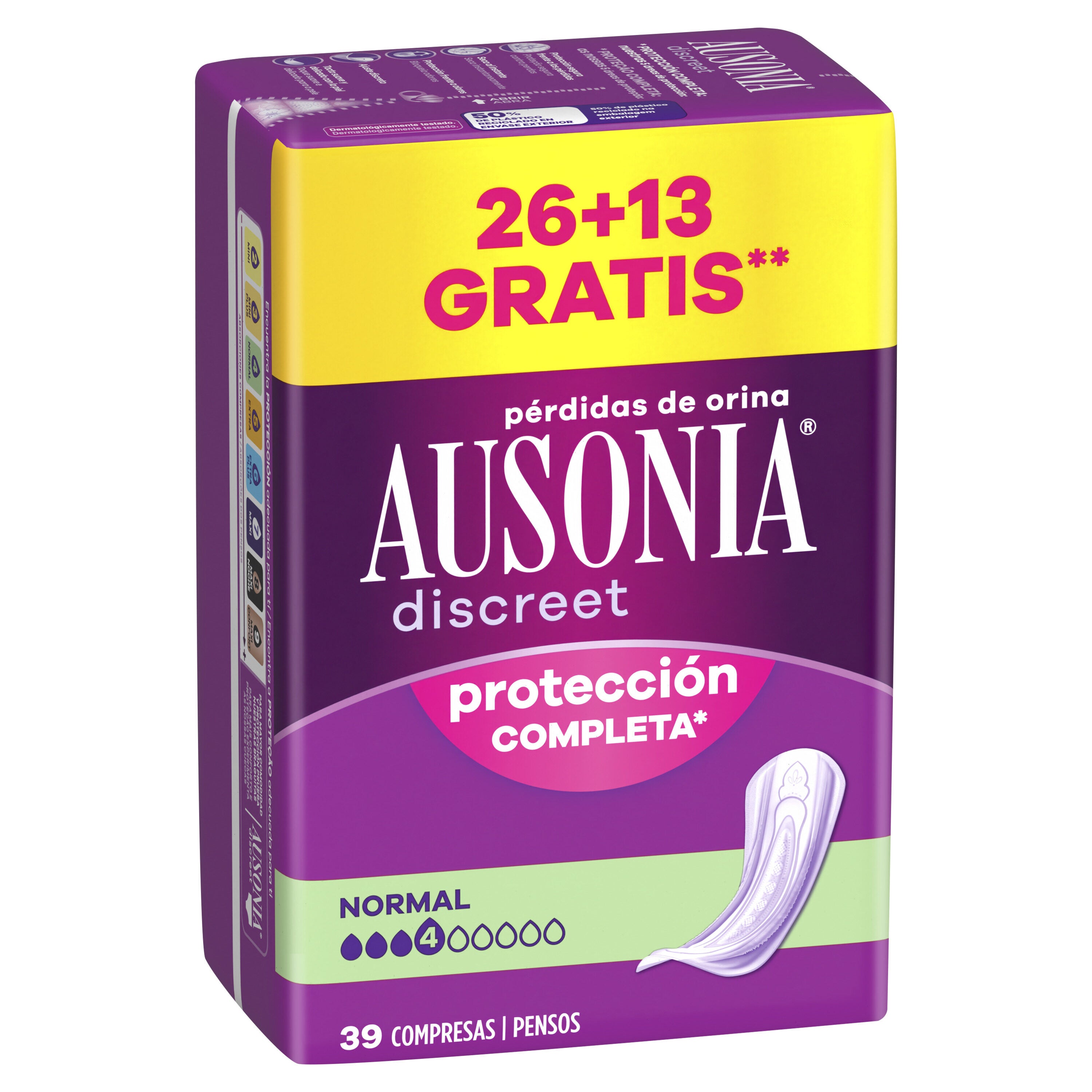 Compresas discreet normal 39u Ausonia 39u