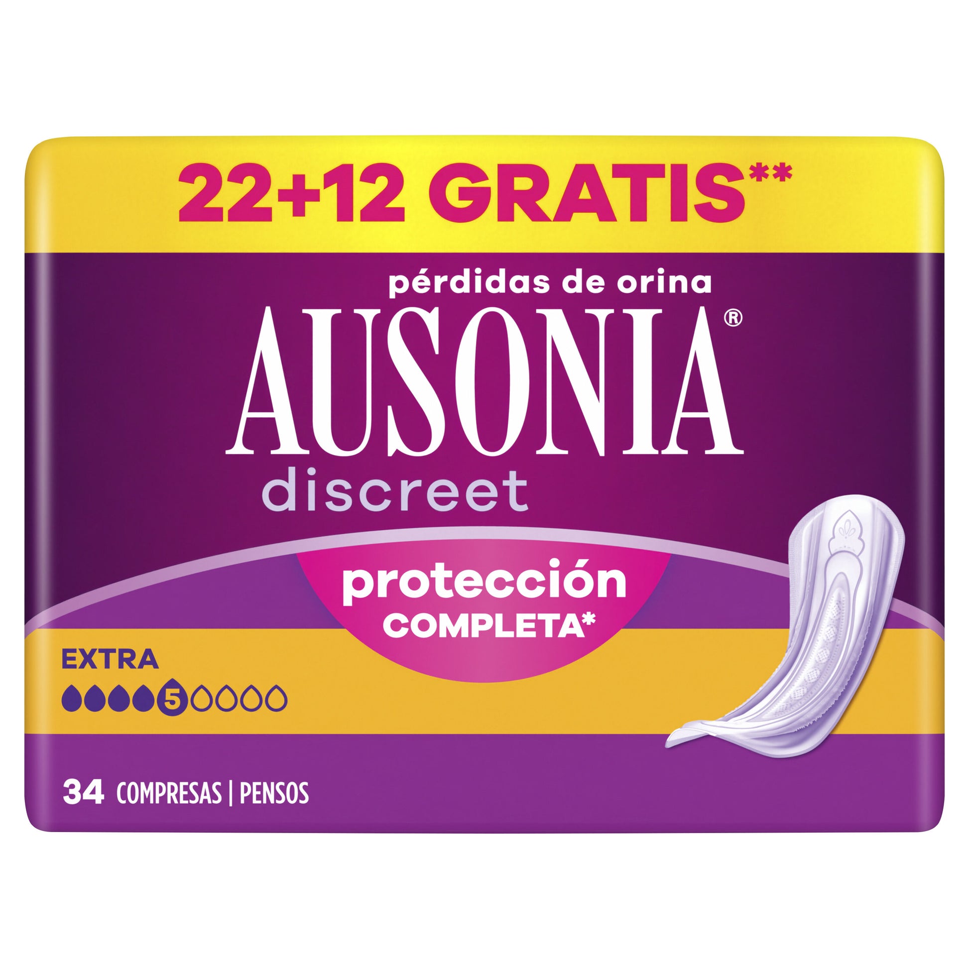 Compresas discreet extra Ausonia 34u