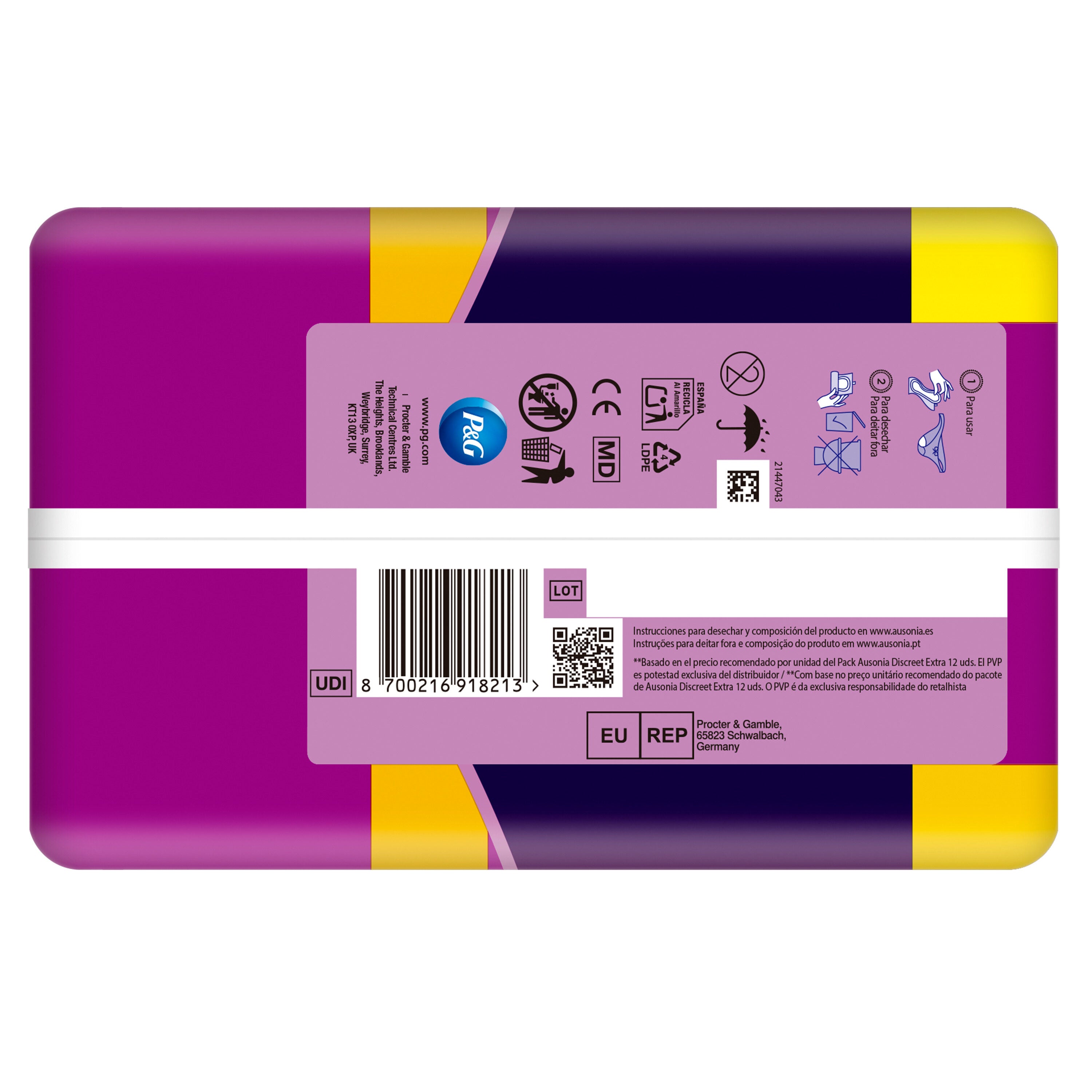 Compresas discreet extra Ausonia 34u