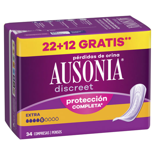 Compresas discreet extra Ausonia 34u La Despensa