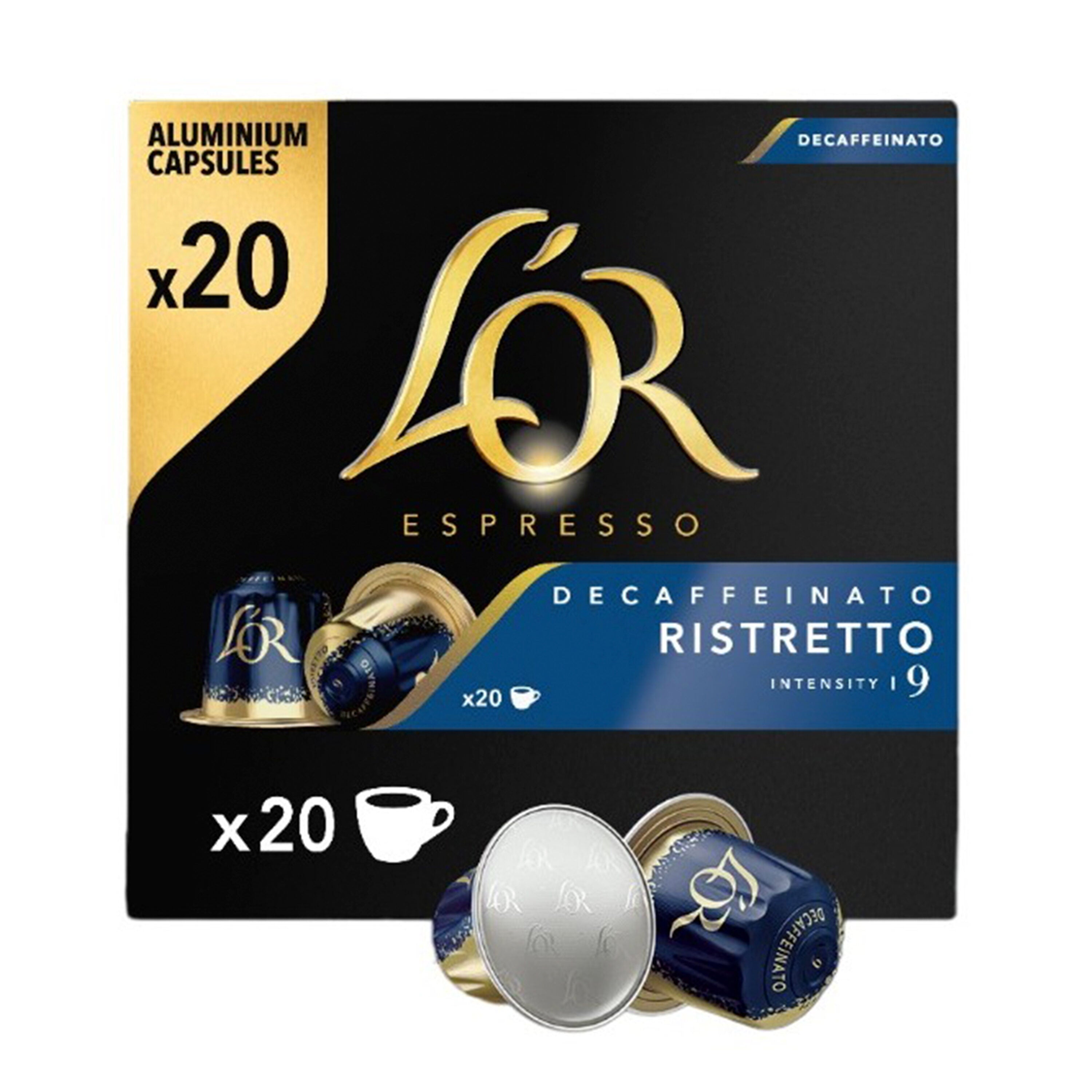 Café cápsula descafeinado ristetto L'or p20