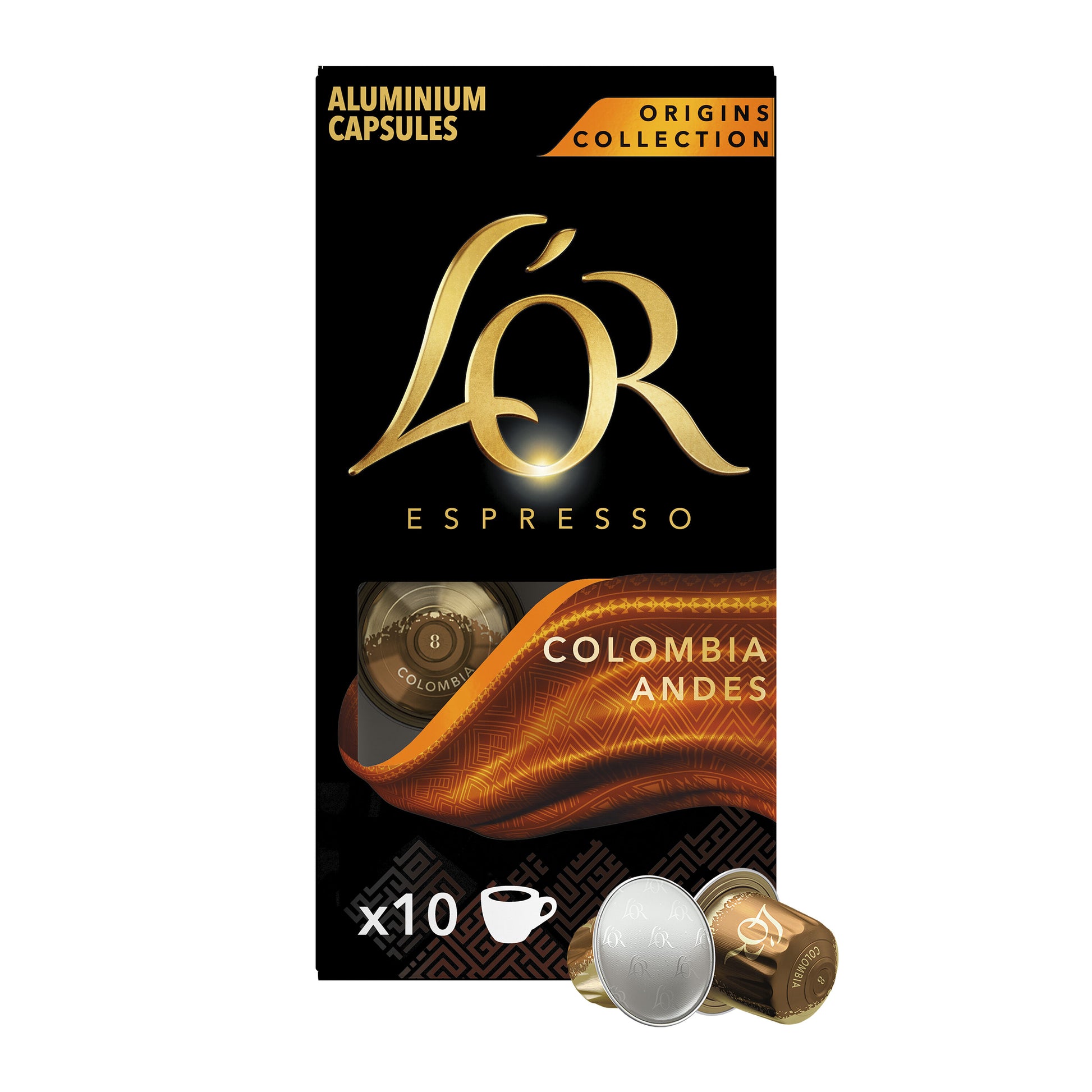 Café cápsula espresso colombia l'or p10 0.52g