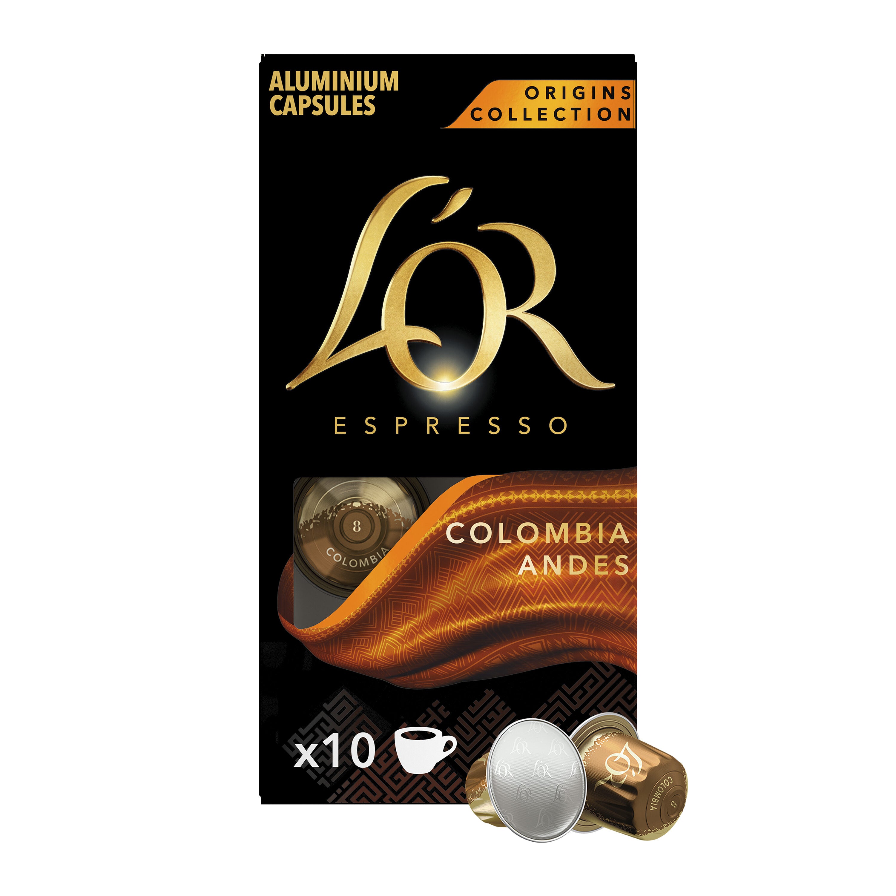 Café cápsula espresso colombia l'or p10 0.52g