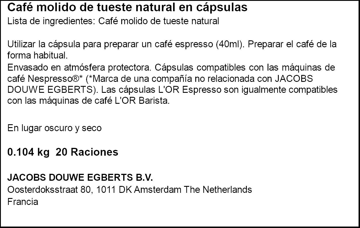 Cafe capsulas suntuoso Lor p20