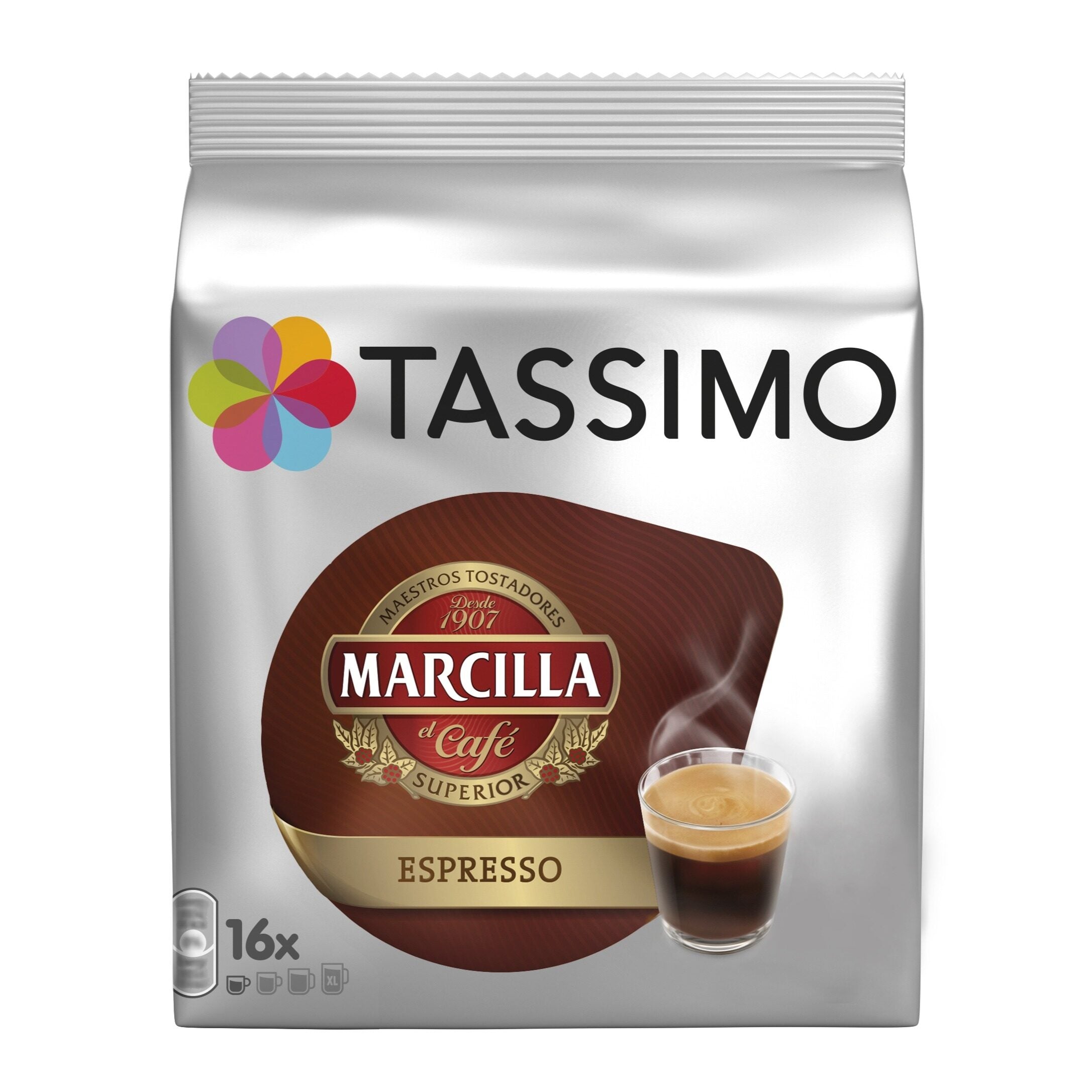 Café cápsula espresso Marcilla Tassimo p16 184g