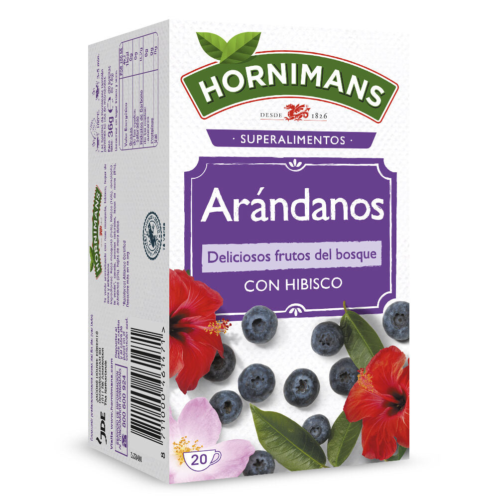 Infusión arándanos c/hibisco Hornimans p20